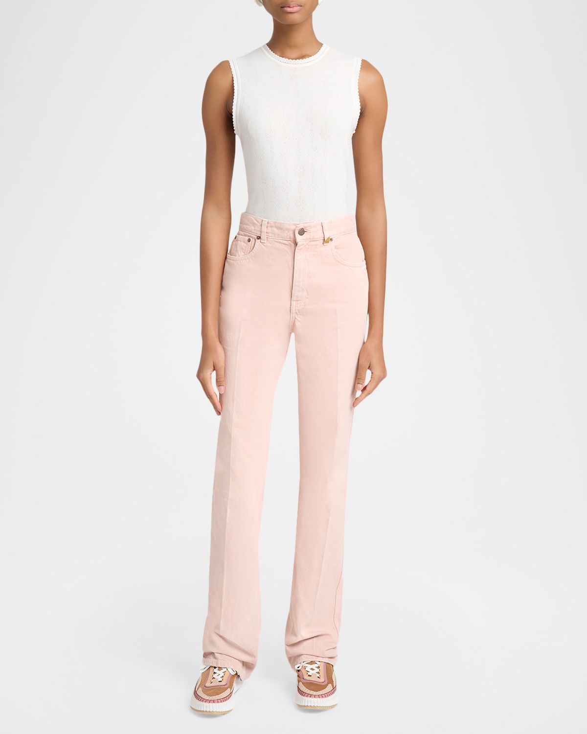 Chloe Pointelle Wool Sleeveless Top