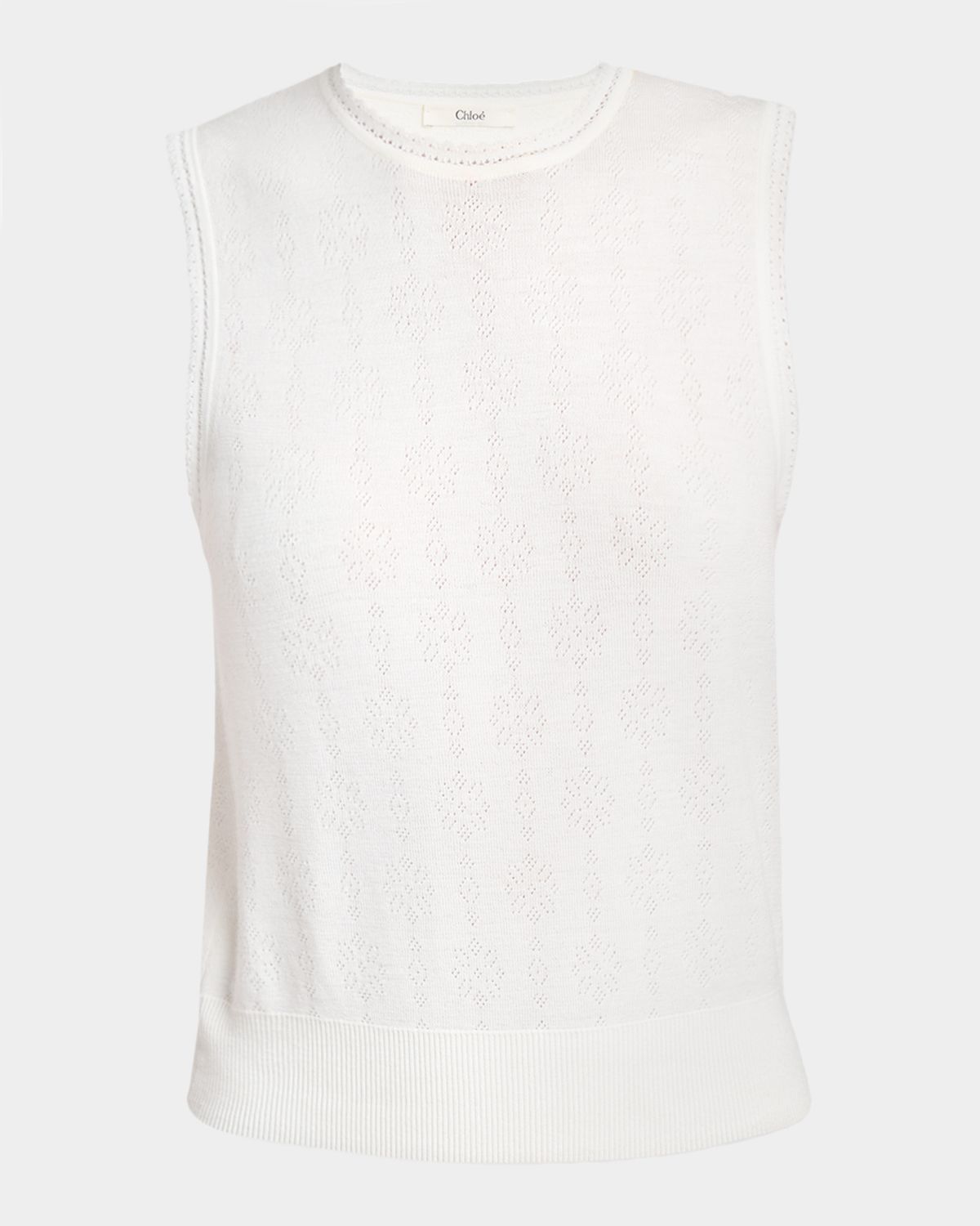 Chloe Pointelle Wool Sleeveless Top | Thumbnail 6 Chloe Pointelle Wool Sleeveless Top | Thumbnail 6