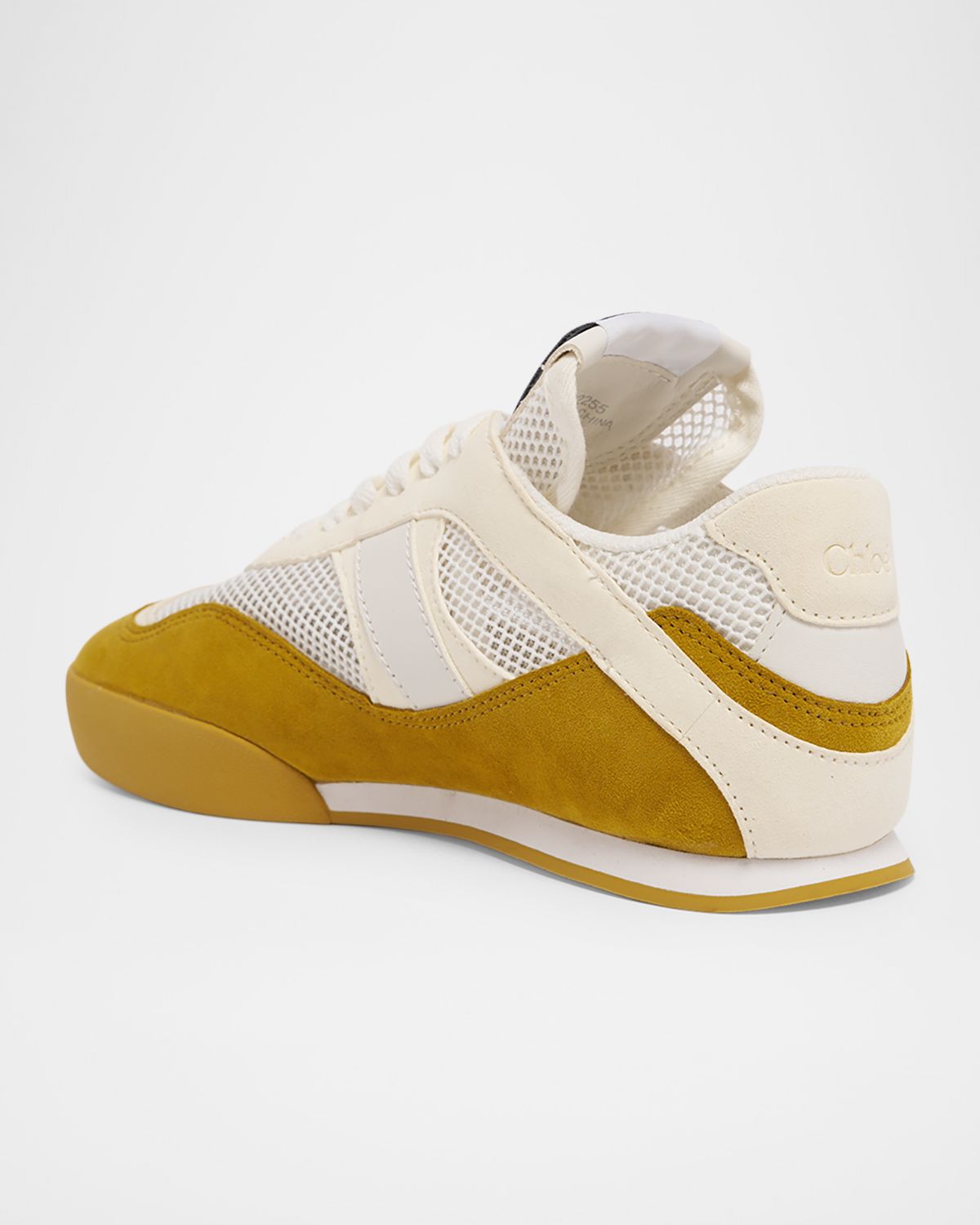 Chloe Kick Mixed Leather Retro Low-Top Sneakers