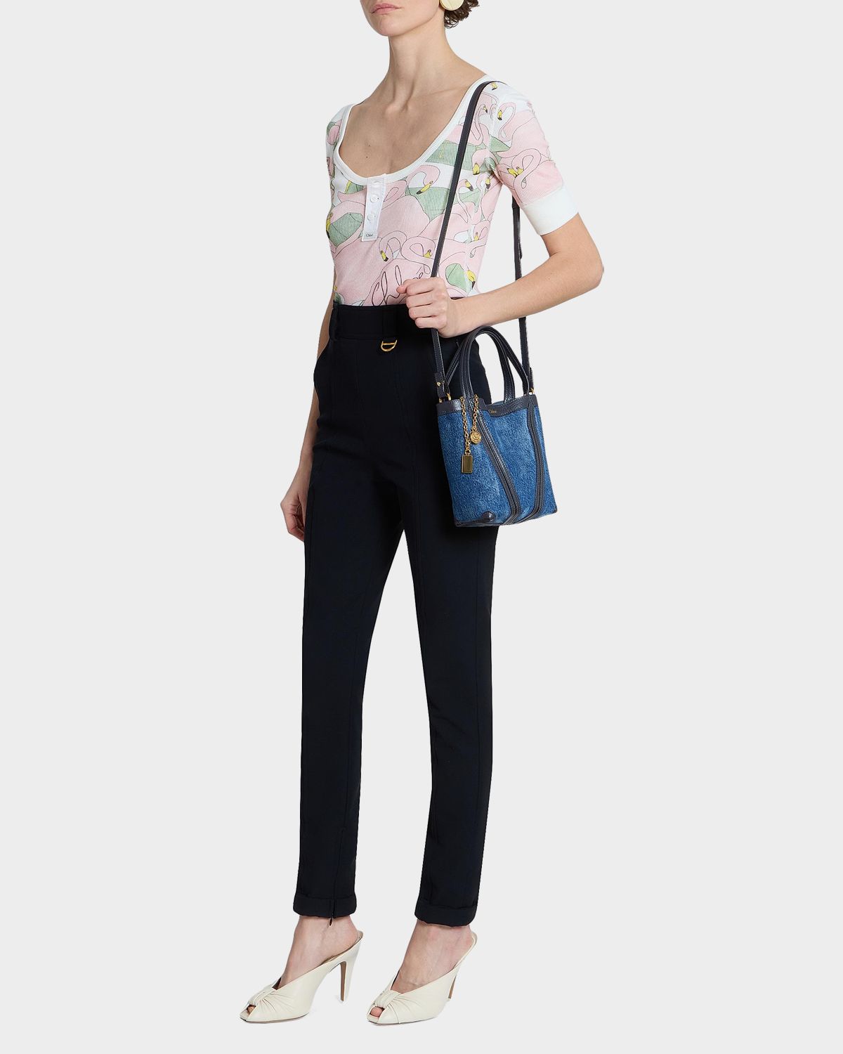 Chloe Stretch Knit High-Waisted Fitted Trousers
