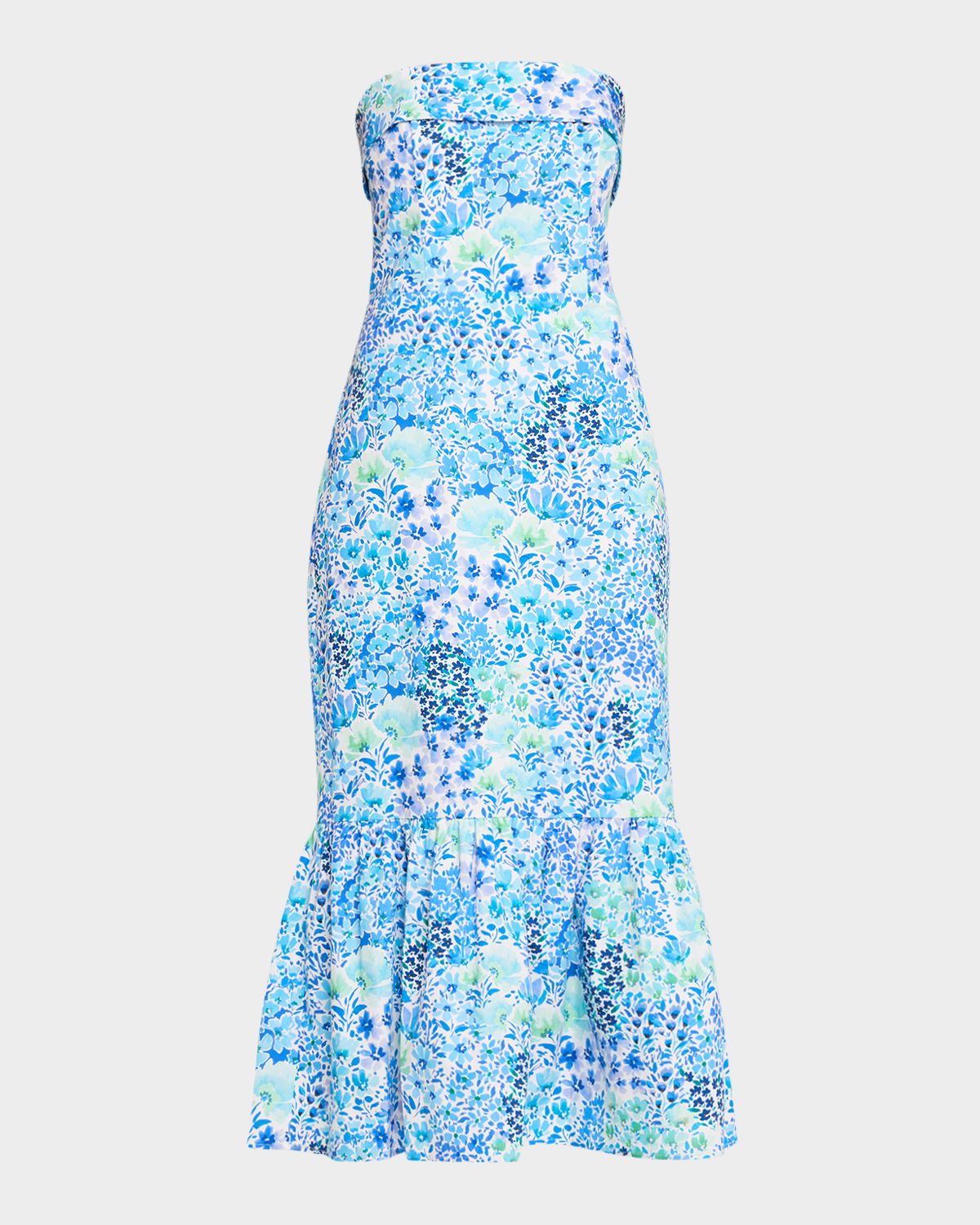 Shoshanna Wright Strapless Floral-Print Flounce Midi Dress | Thumbnail 6 Shoshanna Wright Strapless Floral-Print Flounce Midi Dress | Thumbnail 6