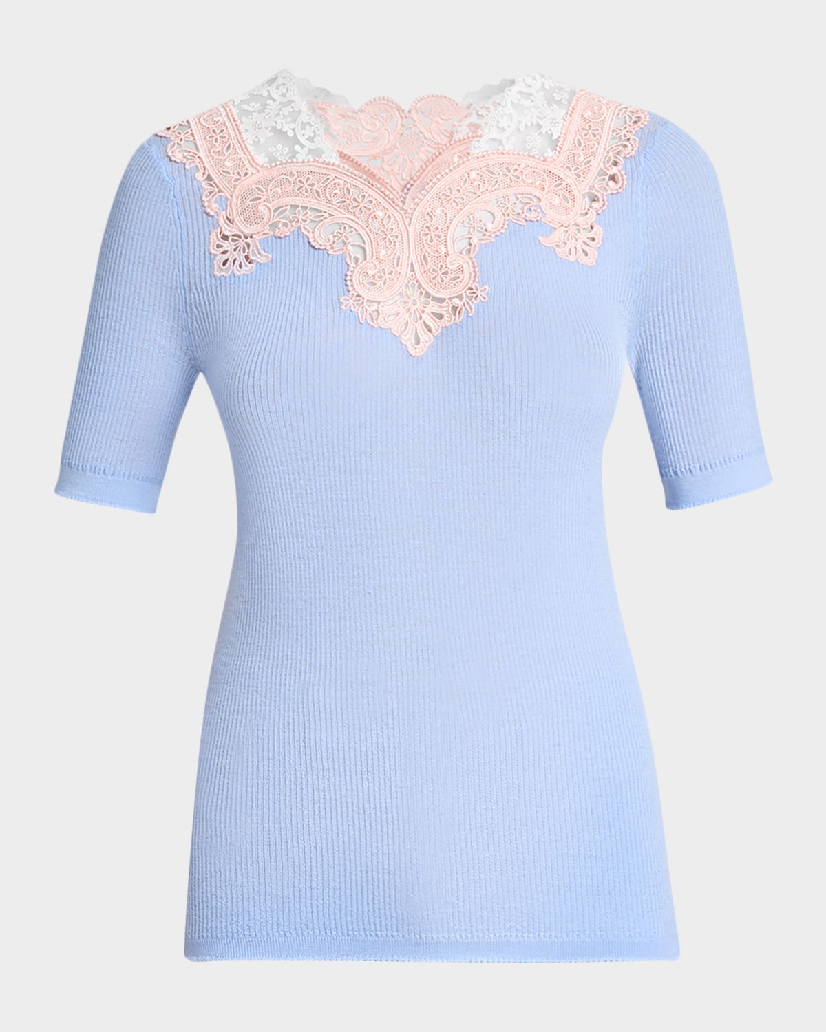 Chloe Floral Guipure Lace V-Neck Fitted Top | Thumbnail 6 Chloe Floral Guipure Lace V-Neck Fitted Top | Thumbnail 6