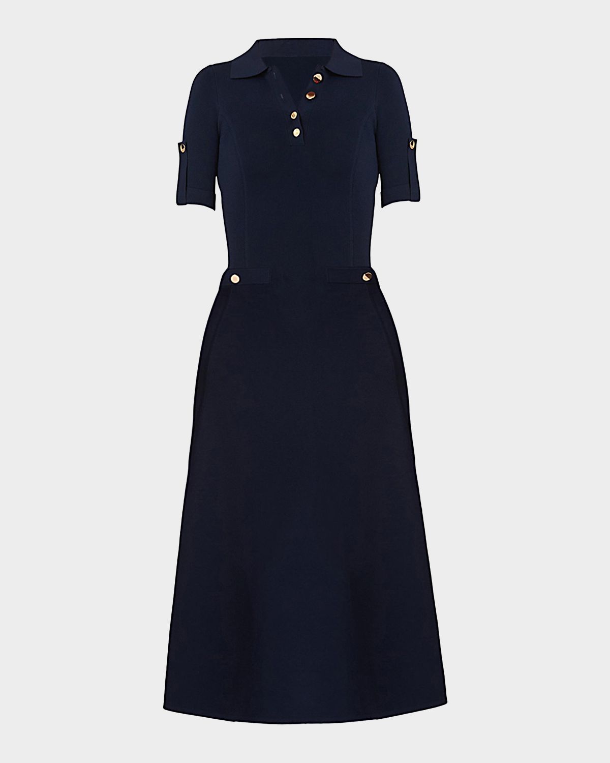 Shoshanna Saylor Button-Embellished Knit Midi Dress | Thumbnail 5
