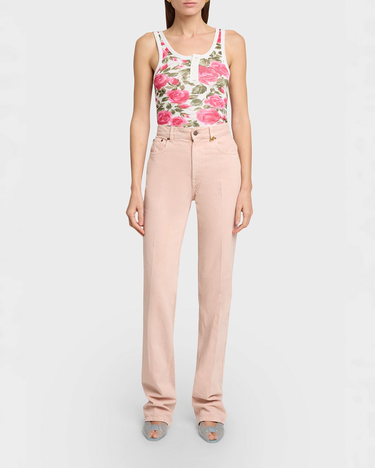 Chloe Rose Rib Tank Top