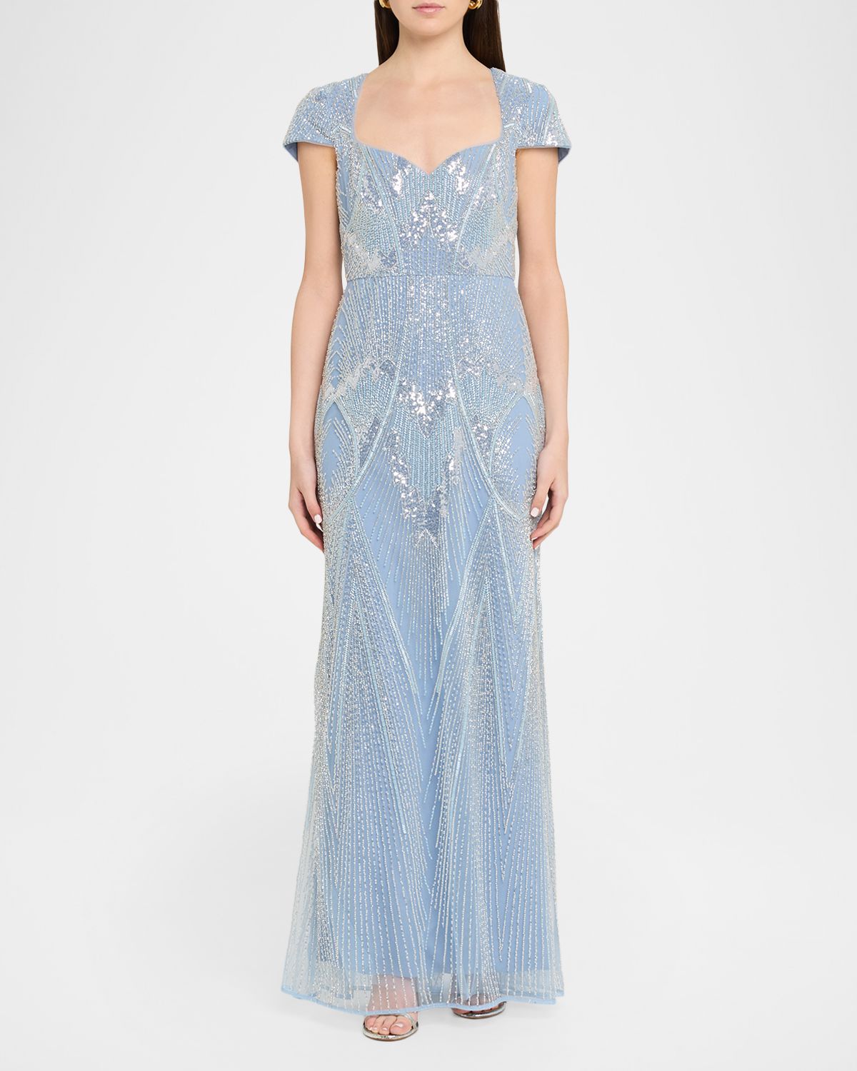 Theia Zula Beaded Sweetheart Gown