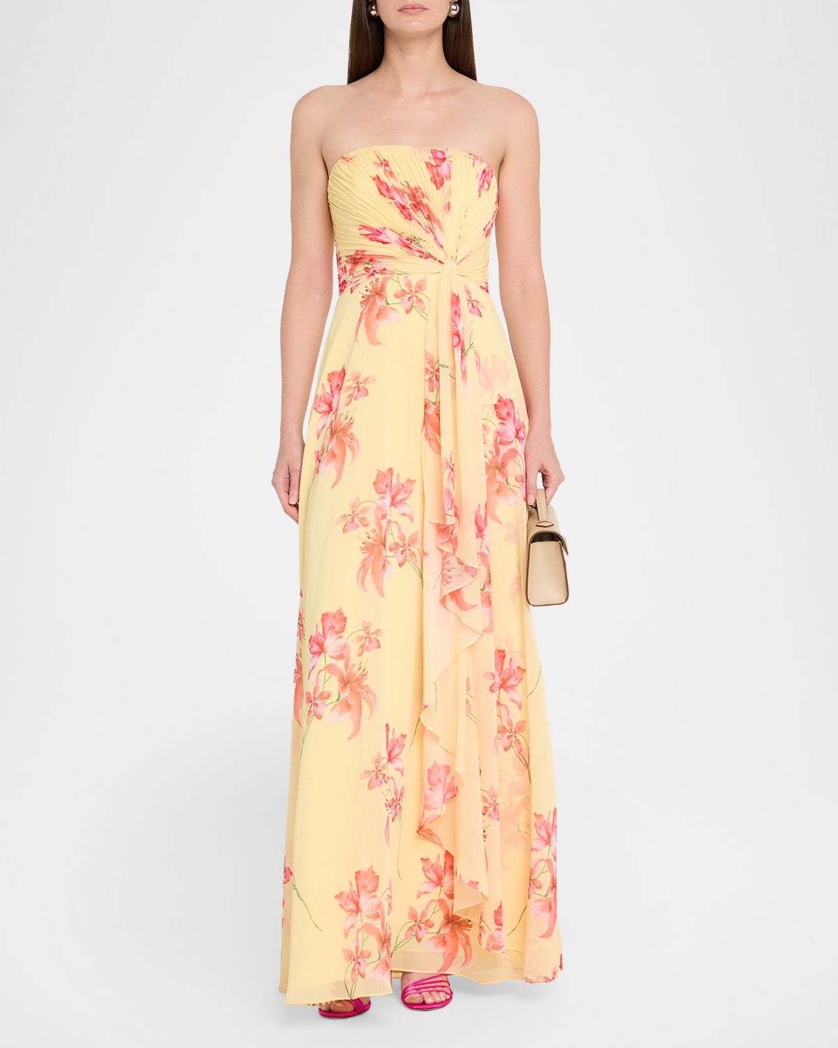As It May Isabella Strapless Draped Chiffon Gown