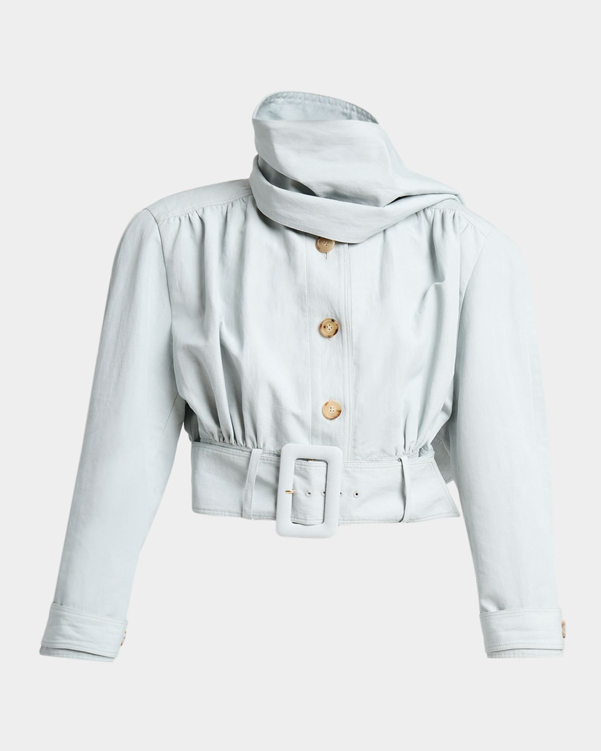 Chloe Neck-Scarf Belted Linen Crop Jacket | Thumbnail 6 Chloe Neck-Scarf Belted Linen Crop Jacket | Thumbnail 6