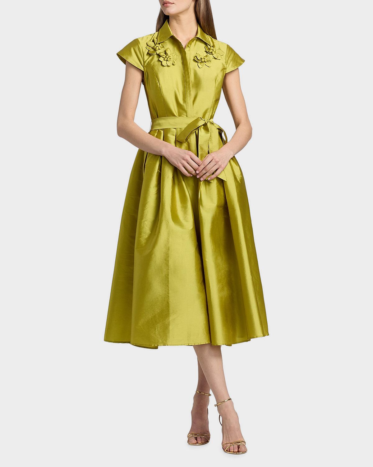 Theia Vada Taffeta Shirtdress
