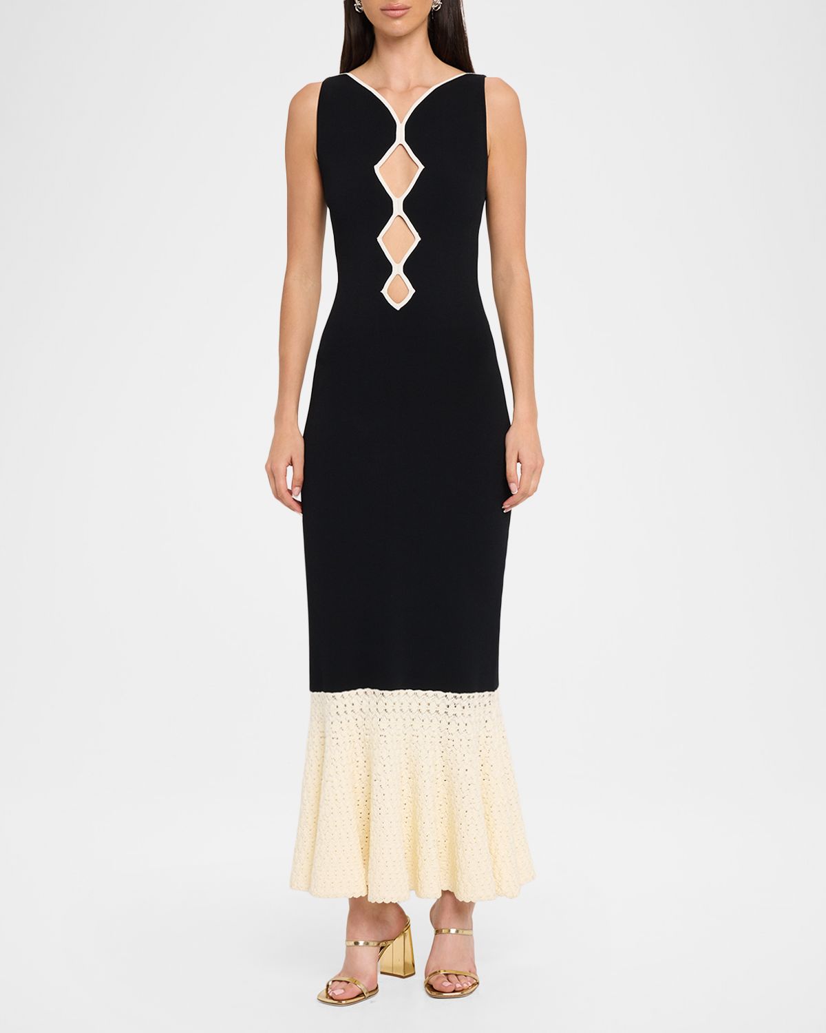 Et Ochs Maude Crochet-Hem Knit Midi Dress