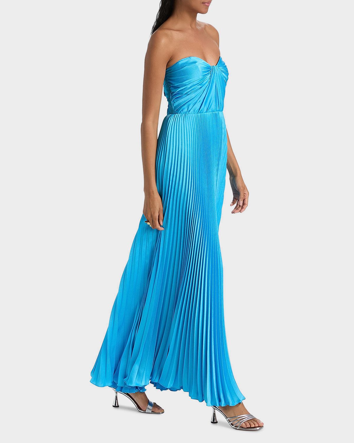 As It May Daniela Pleated Satin Gown