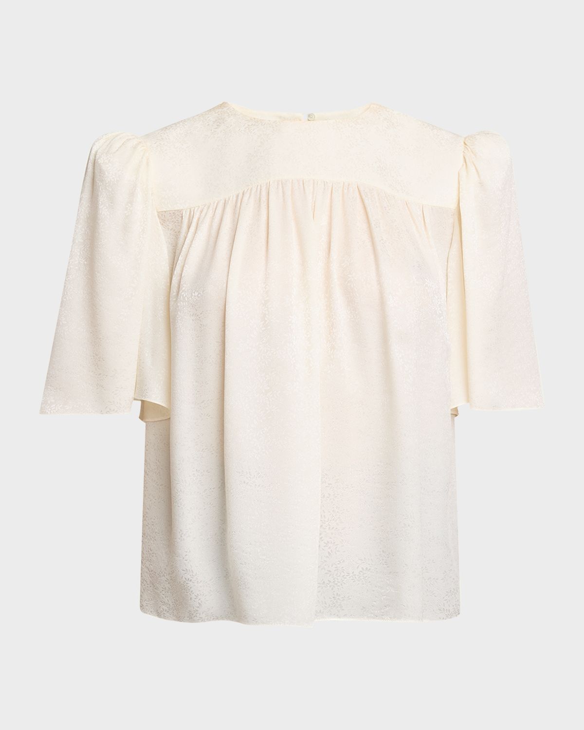 Chloe Strong-Shoulder Floral Silk Jacquard Top | Thumbnail 6