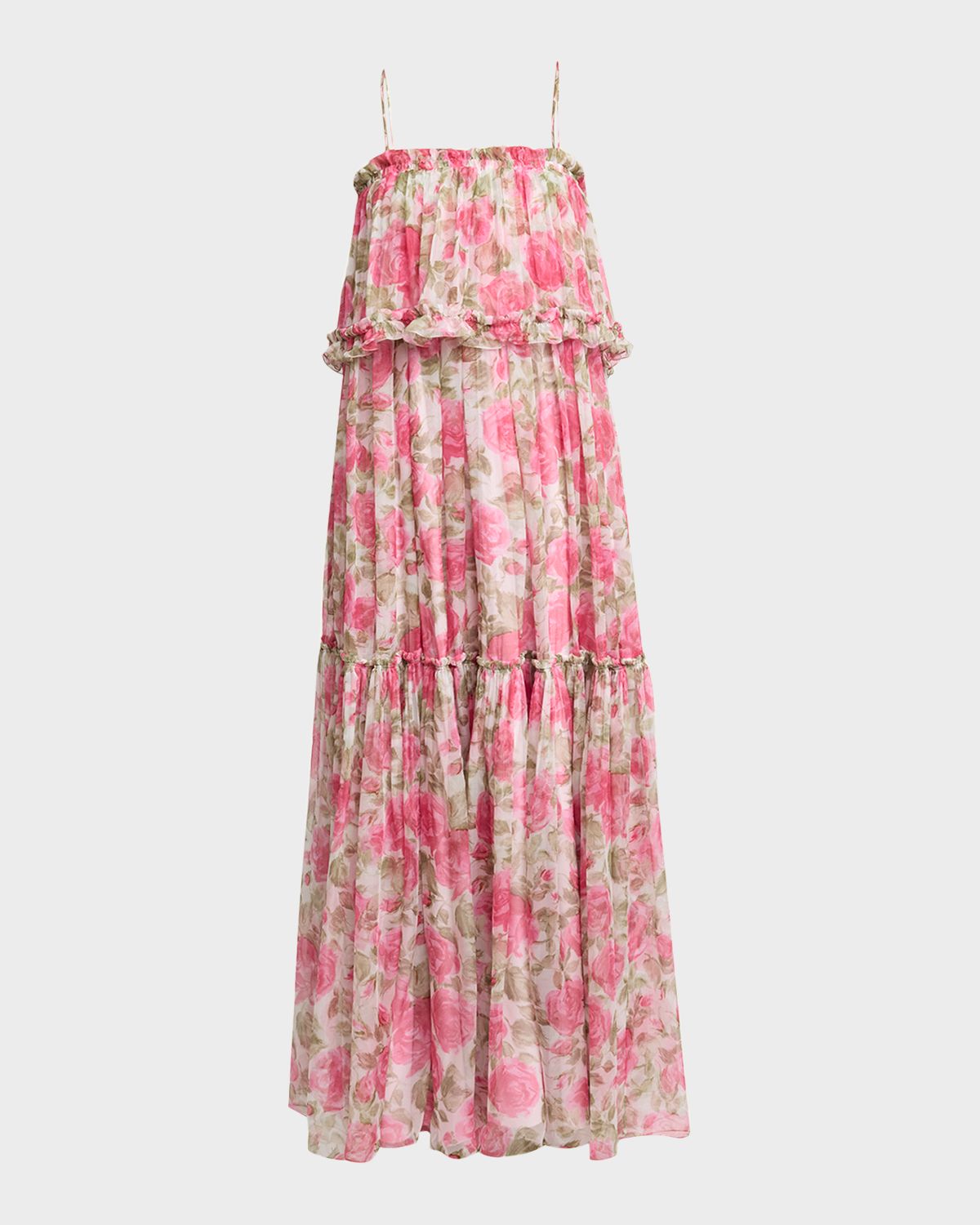 Chloe Rose Silk Chiffon Ruffle Tiered Maxi Dress | Thumbnail 6 Chloe Rose Silk Chiffon Ruffle Tiered Maxi Dress | Thumbnail 6