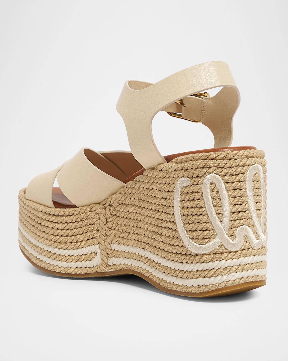 Chloe Isla Leather Espadrille Wedge Sandals | Thumbnail 4 Chloe Isla Leather Espadrille Wedge Sandals | Thumbnail 4