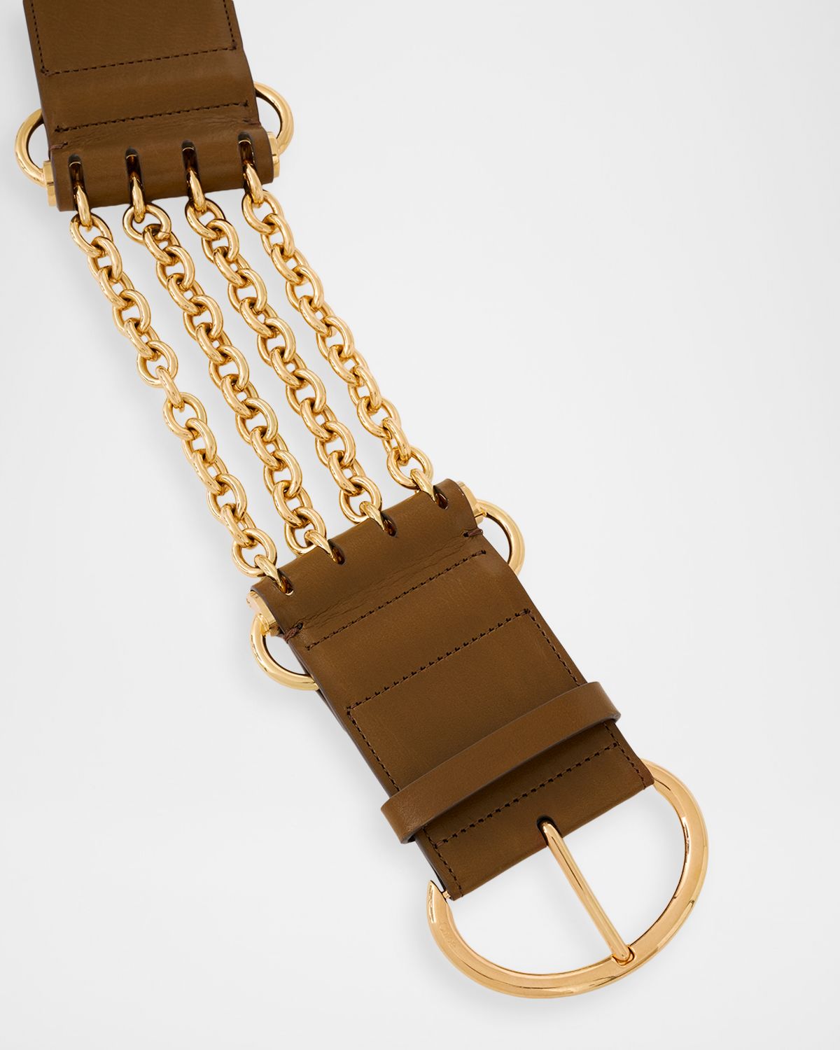 Chloe Chloé Chain And Leather Wide Camera Belt