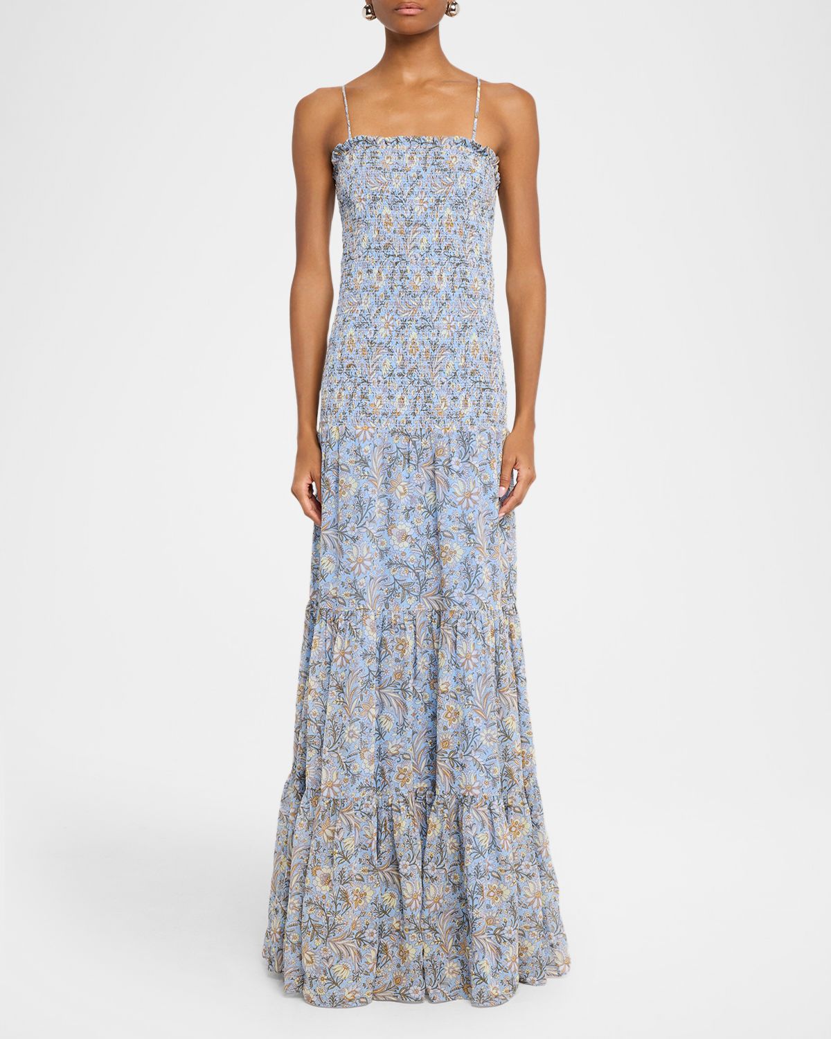 Veronica Beard Clem Floral Cotton-Silk Chiffon Maxi Dress