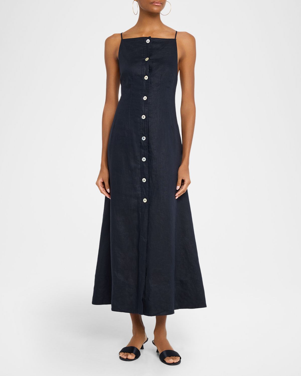 Veronica Beard Georges Linen Midi Dress