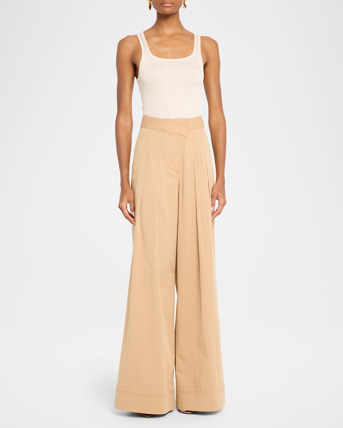 Veronica Beard Sandra Knit Square-Neck Tank Top