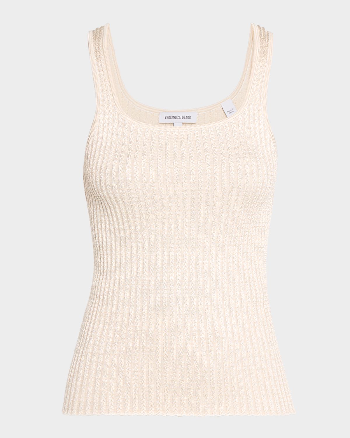 Veronica Beard Sandra Knit Square-Neck Tank Top