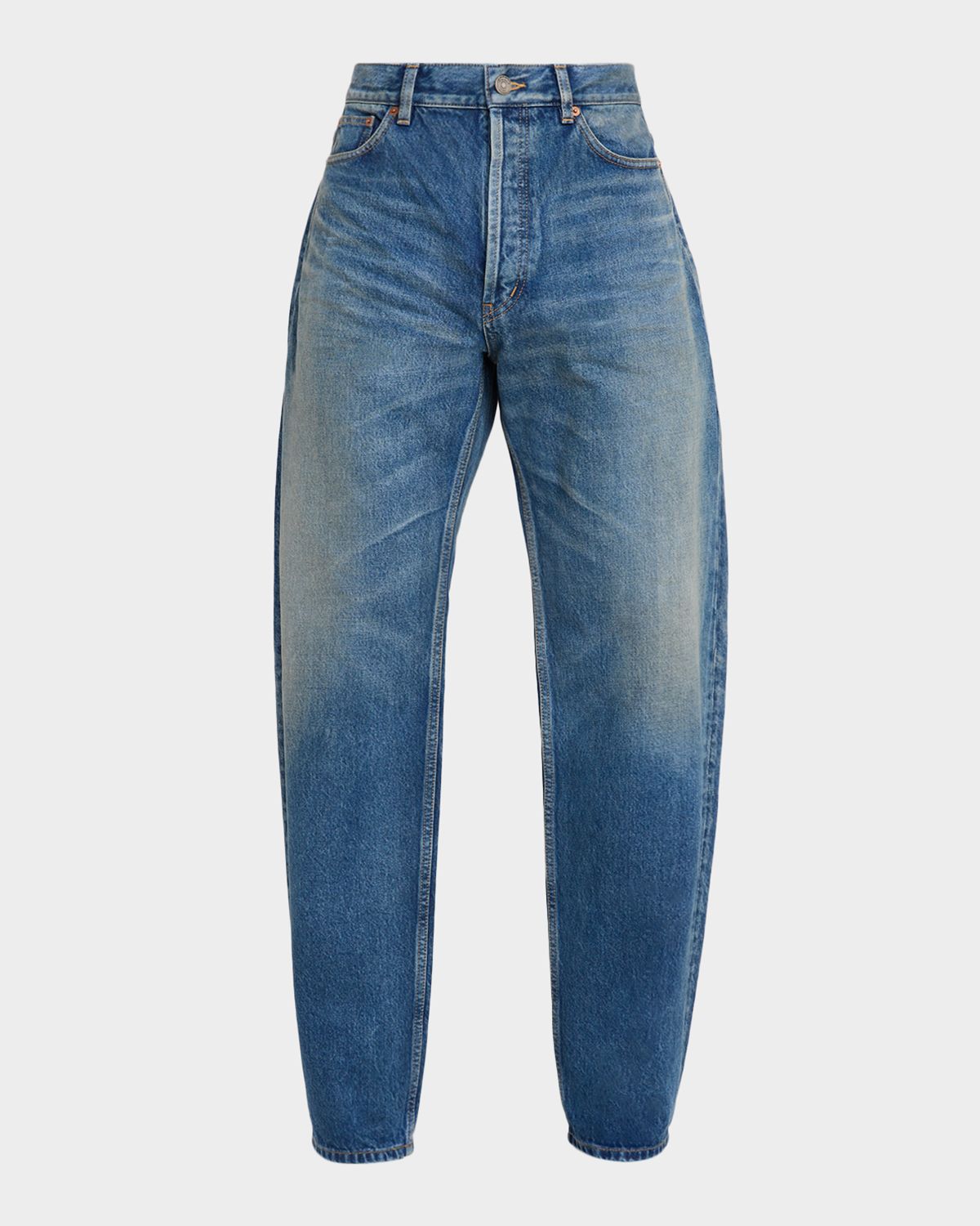 Saint Laurent Men 's High Rise Barrel-Leg Jeans