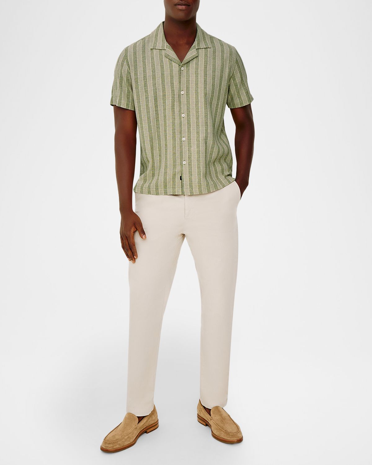 Rails Men 's Short-Sleeve Fielder Shirt in Sage Brush Stripe