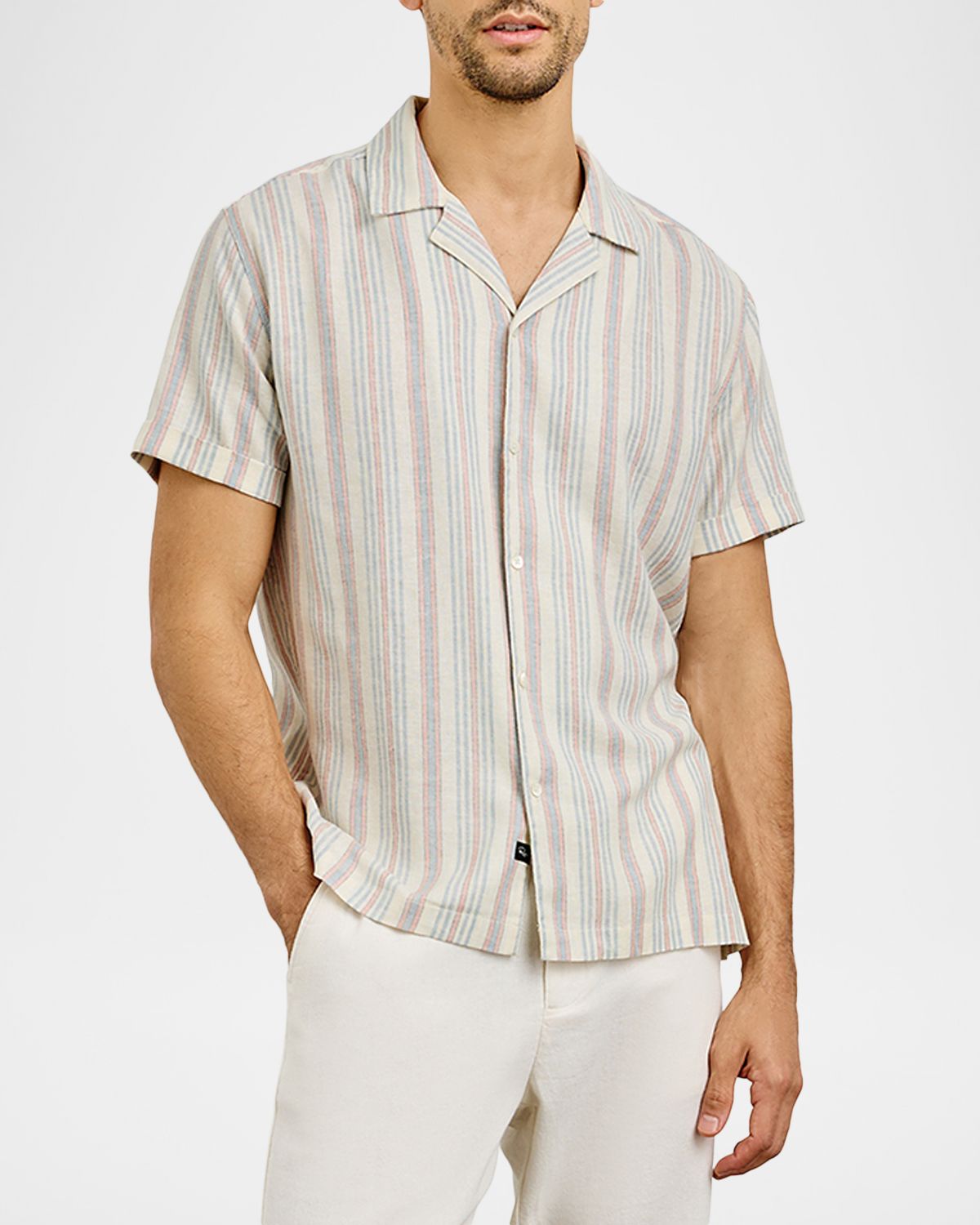 Rails Men 's Short-Sleeve Amalfi Shirt in Stripes