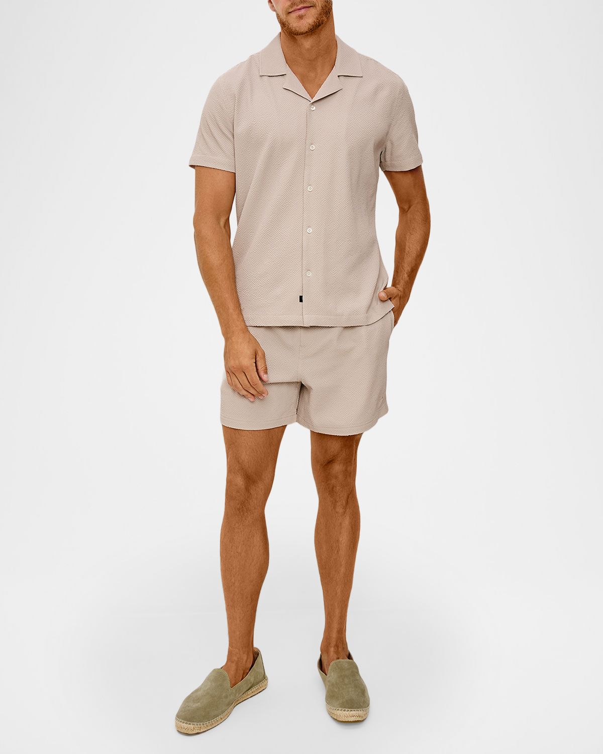 Rails Men 's Short-Sleeve Amalfi Shirt in Khaki