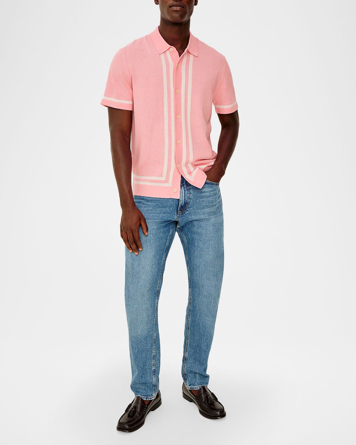 Rails Men 's Leo Melange Knit Short-Sleeve Shirt