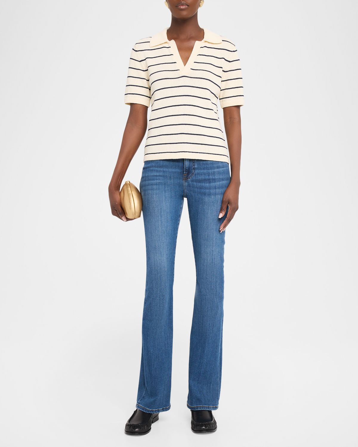 FRAME The Striped Relaxed Polo