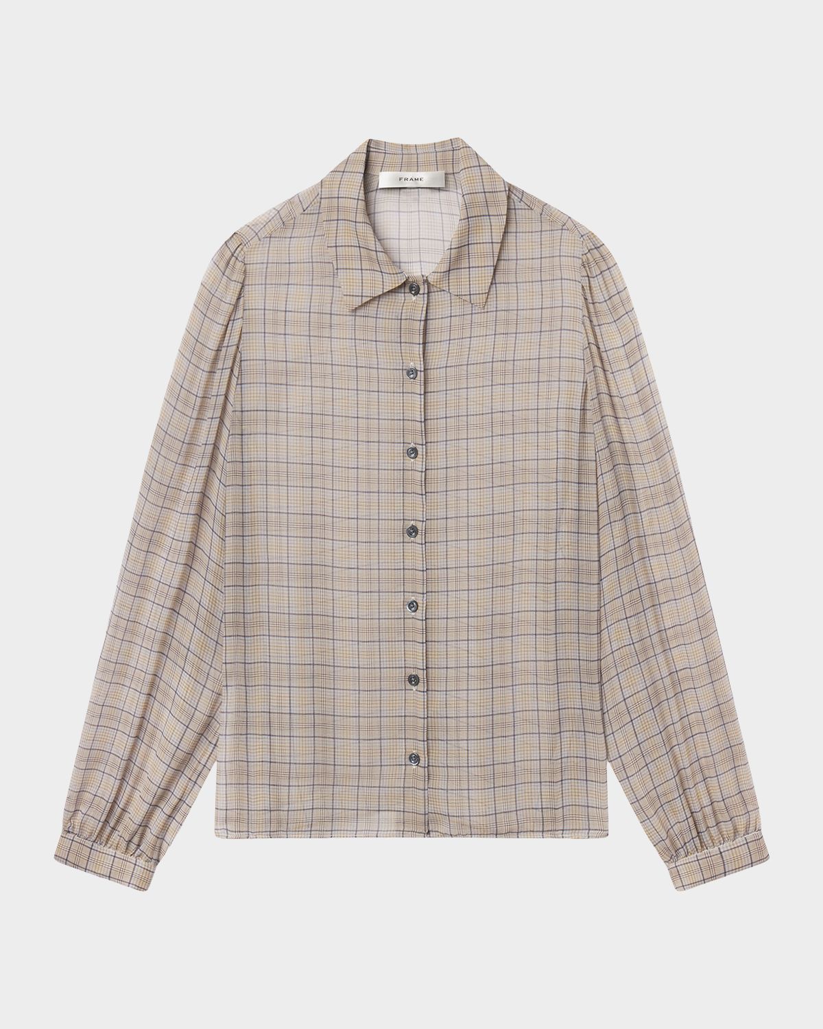 FRAME The Plaid Staple Silk Blouse