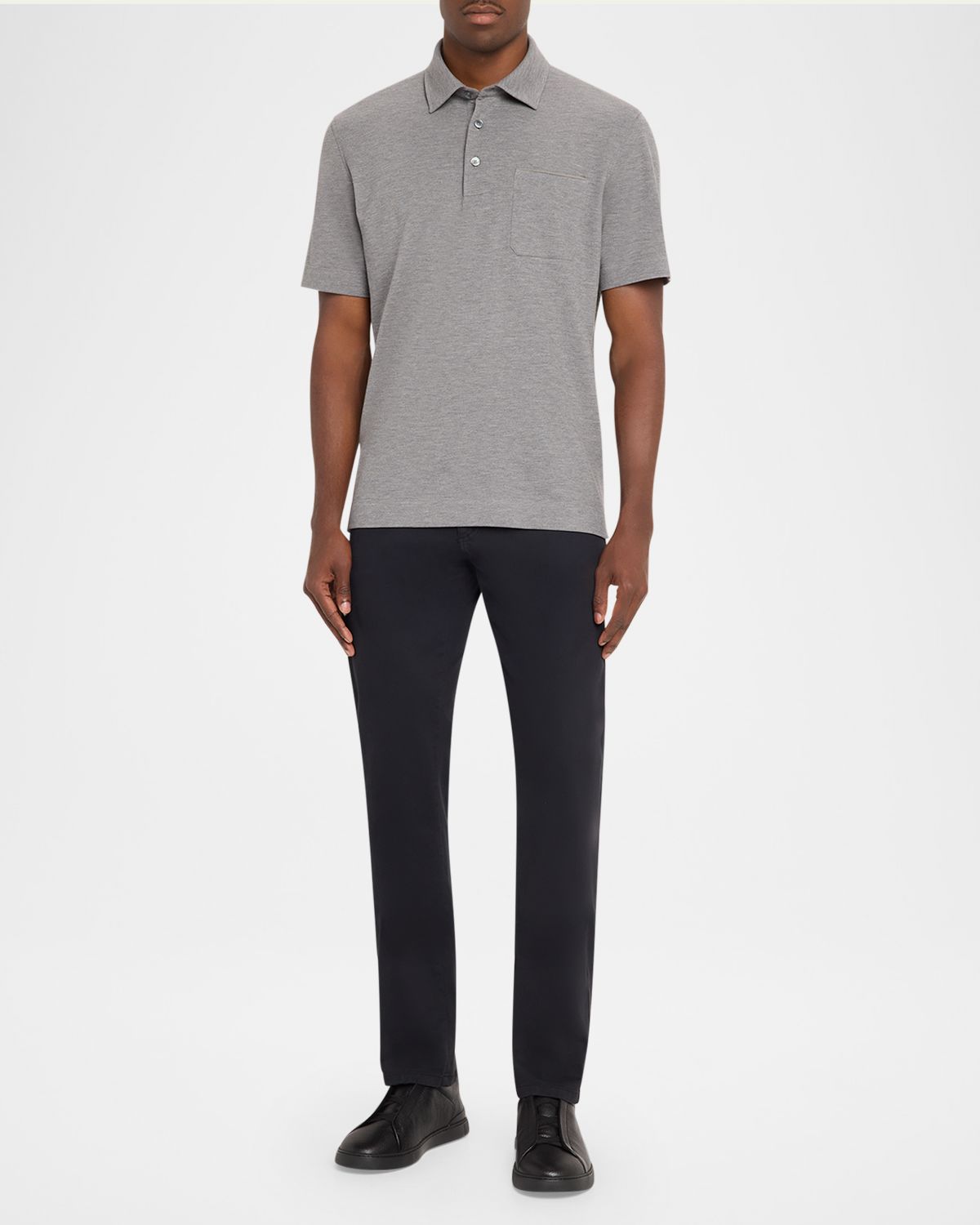 ZEGNA Men 's Pure Cotton Piqué Polo Shirt