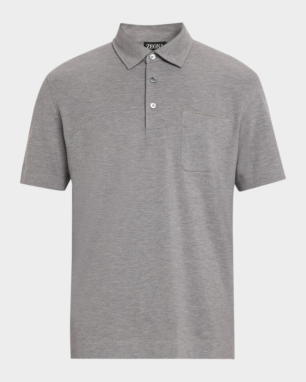 ZEGNA Men 's Pure Cotton Piqué Polo Shirt | Thumbnail 6 ZEGNA Men 's Pure Cotton Piqué Polo Shirt | Thumbnail 6