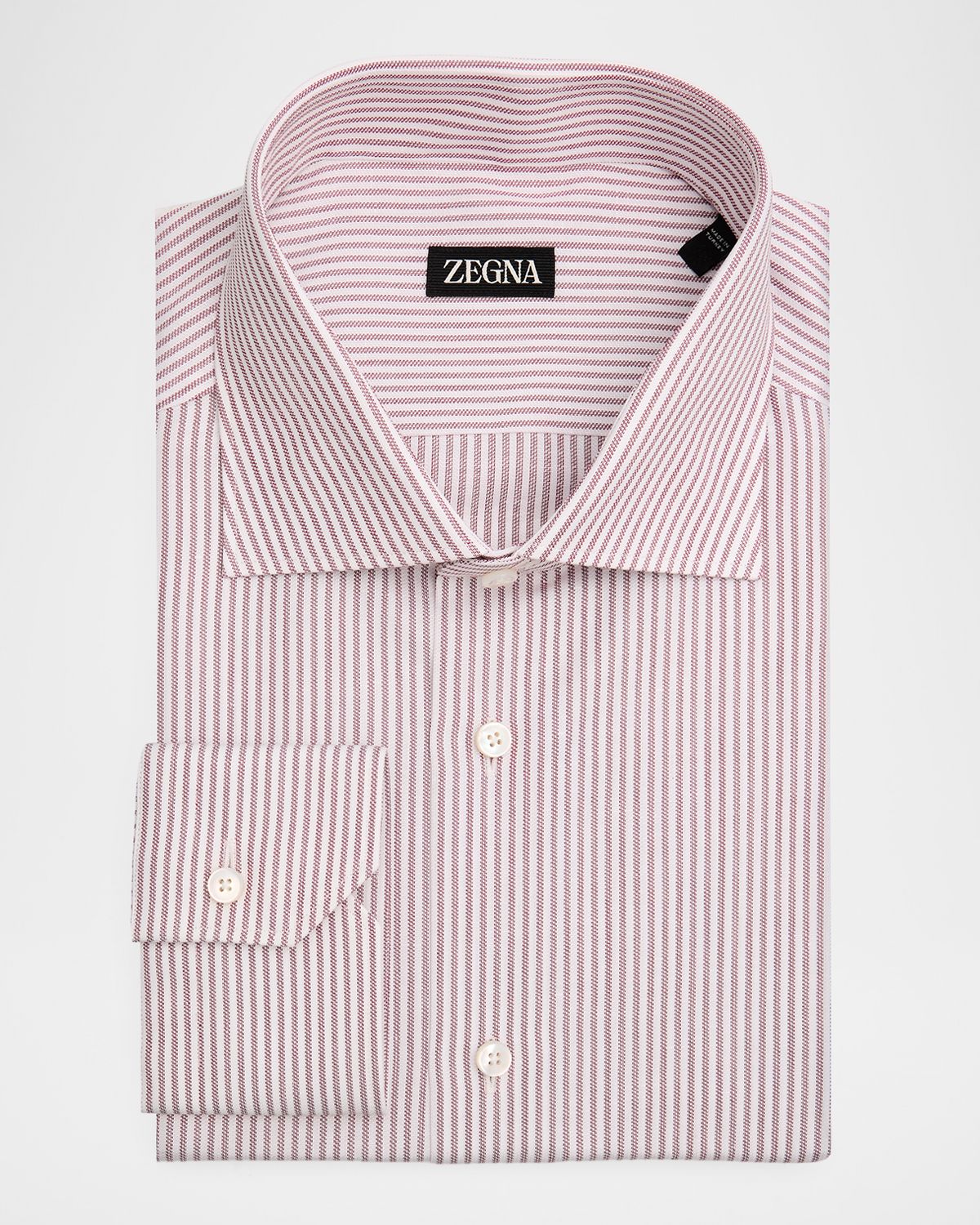ZEGNA Men 's Micro-Stripe Cotton Dress Shirt | Thumbnail 3 ZEGNA Men 's Micro-Stripe Cotton Dress Shirt | Thumbnail 3