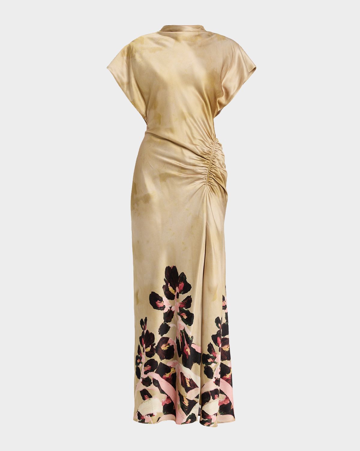 Acler Beckford Printed Satin Maxi Dress
