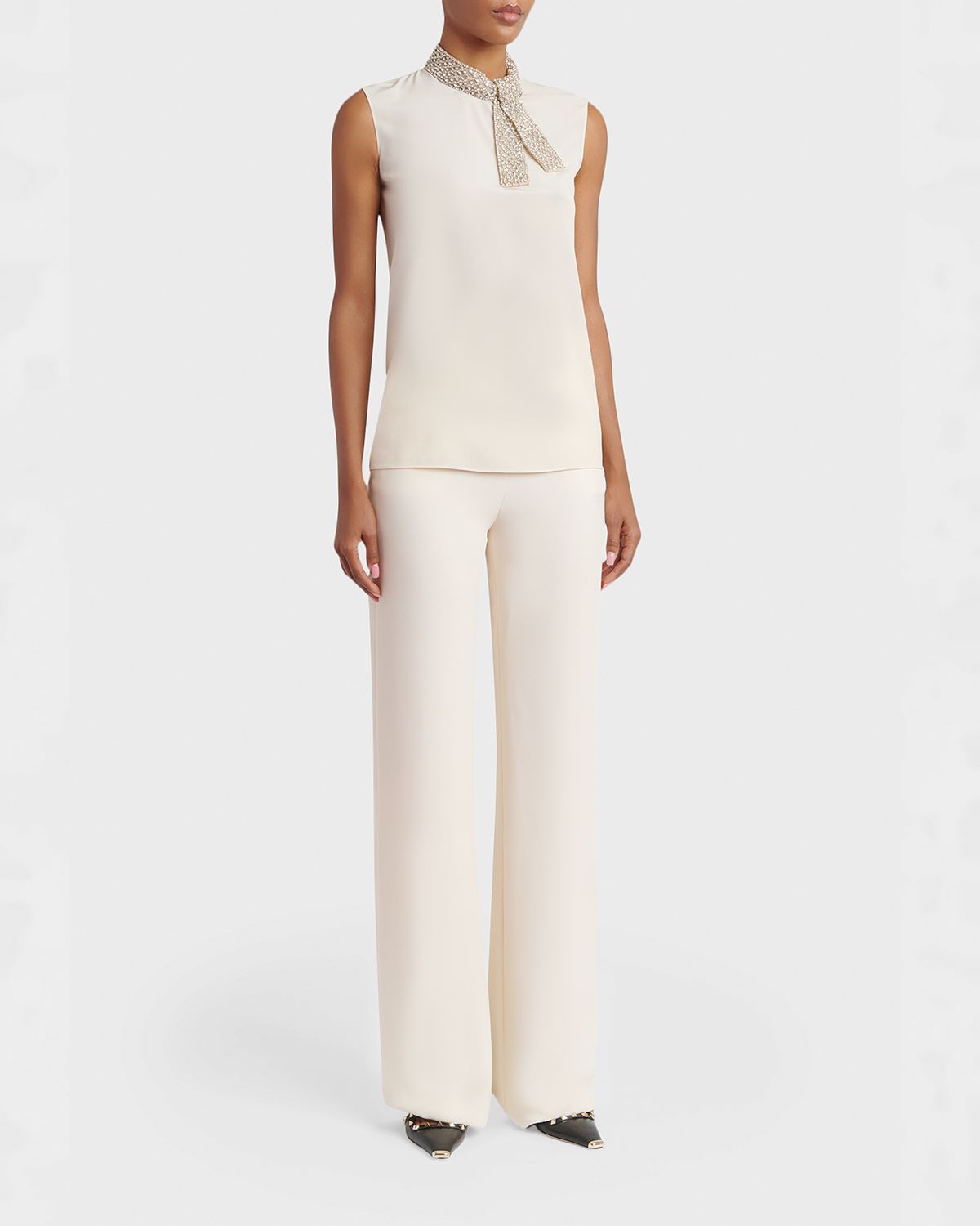 Valentino Garavani Silk Straight Trousers