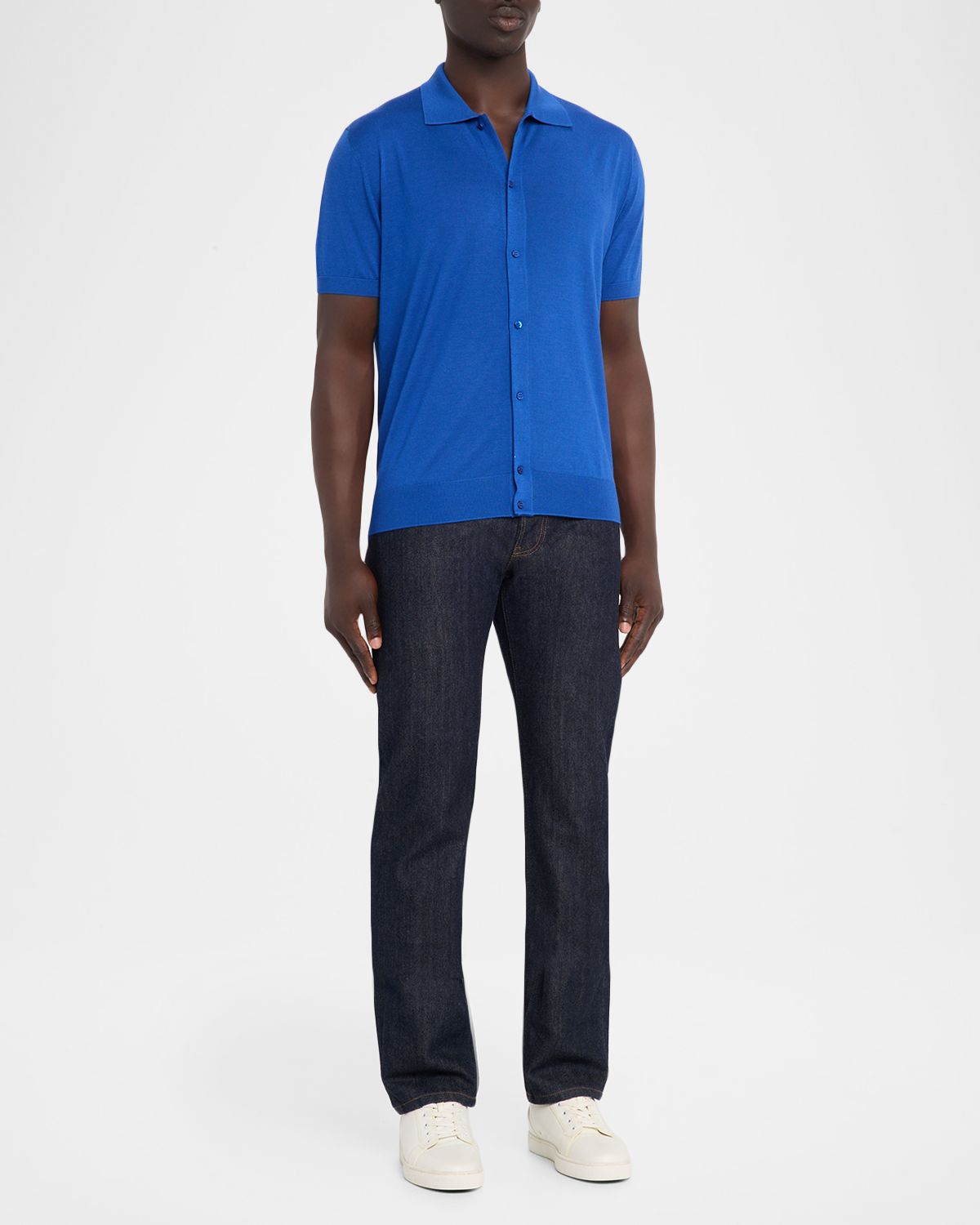 Stefano Ricci Men 's Alpha Yarn Cashmere Short-Sleeve Polo