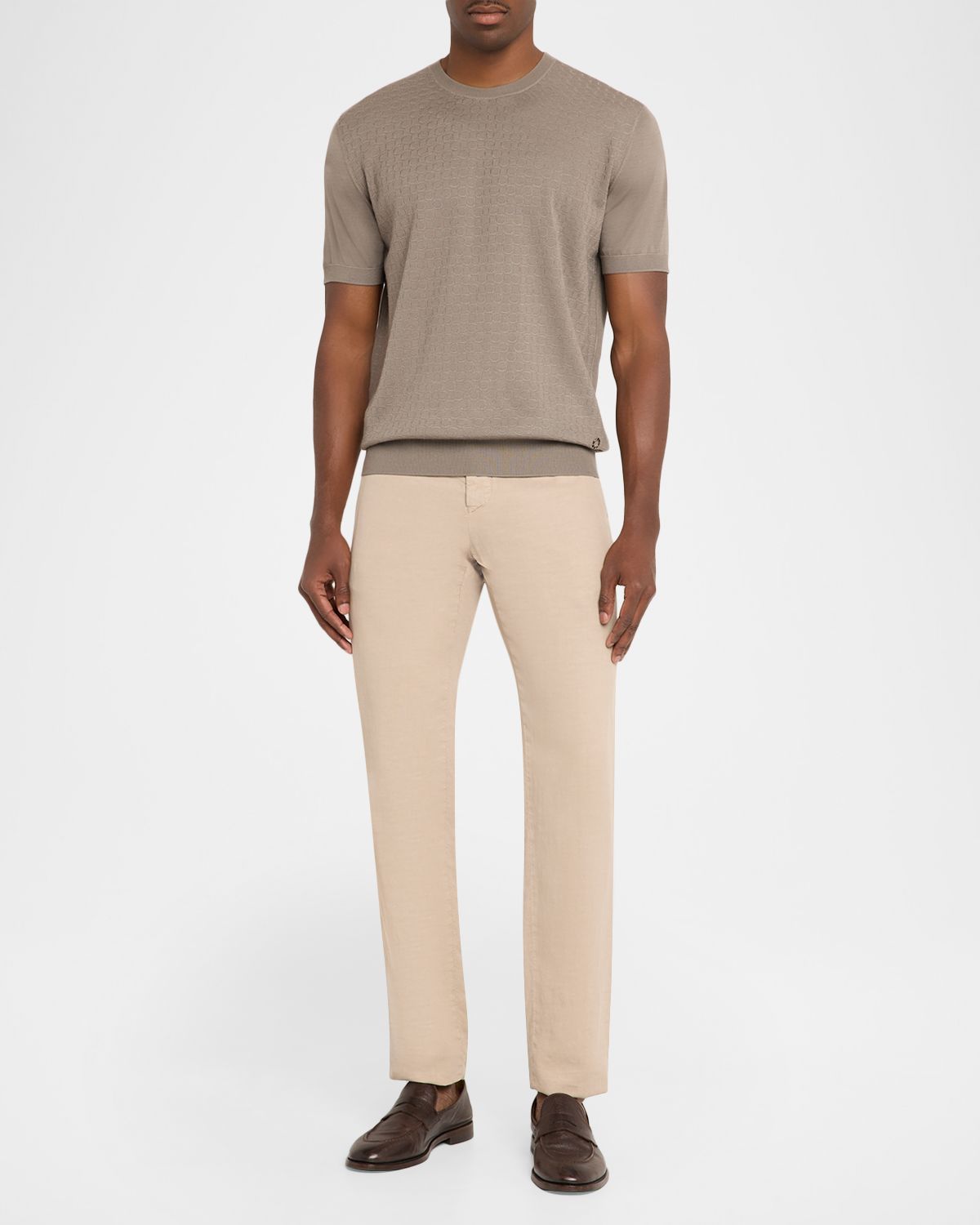 Stefano Ricci Men 's Alpha Yarn Cashmere Short-Sleeve T-Shirt | Thumbnail 5 Stefano Ricci Men 's Alpha Yarn Cashmere Short-Sleeve T-Shirt | Thumbnail 5