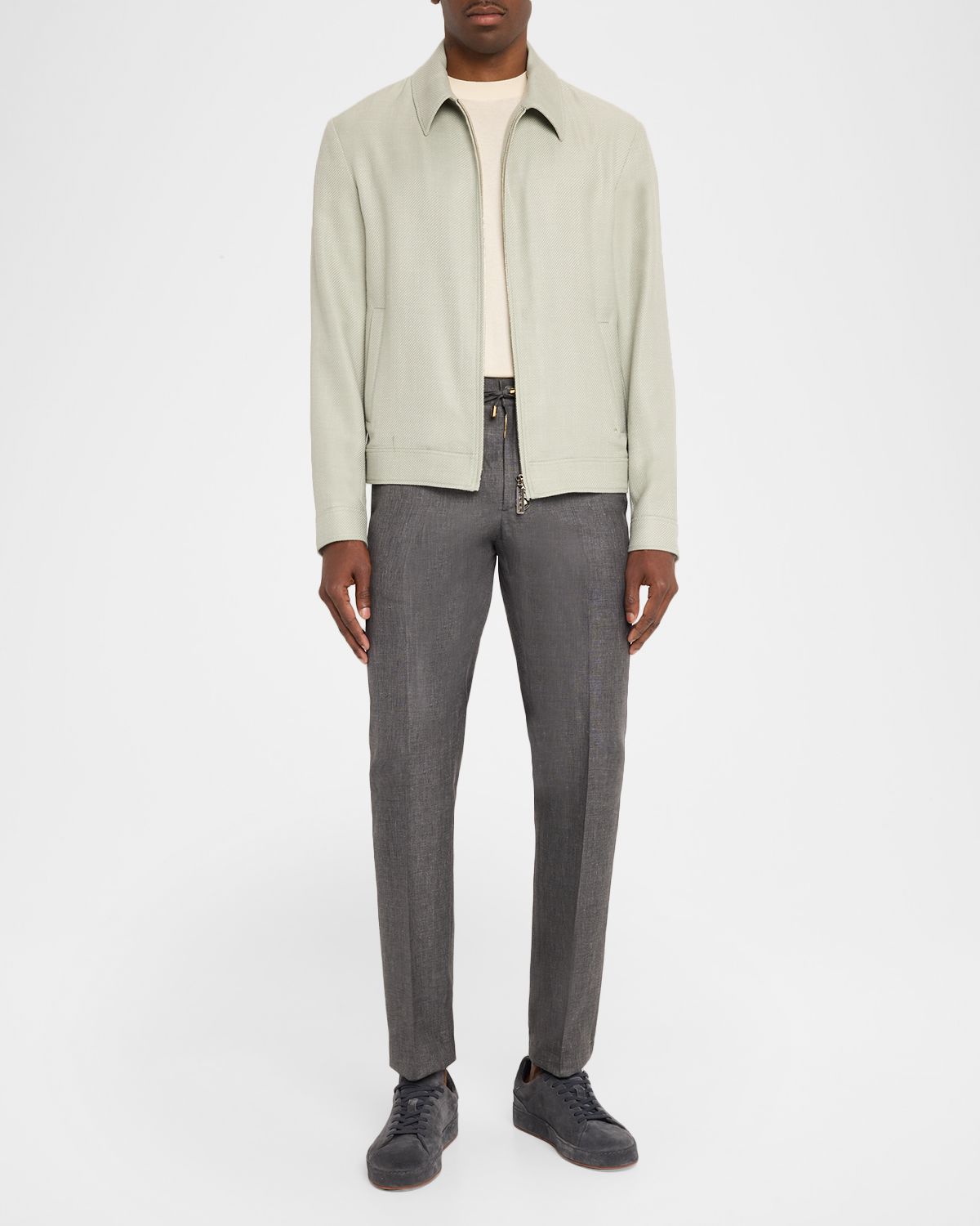 Stefano Ricci Men 's Textured Cashmere-Blend Zip Jacket