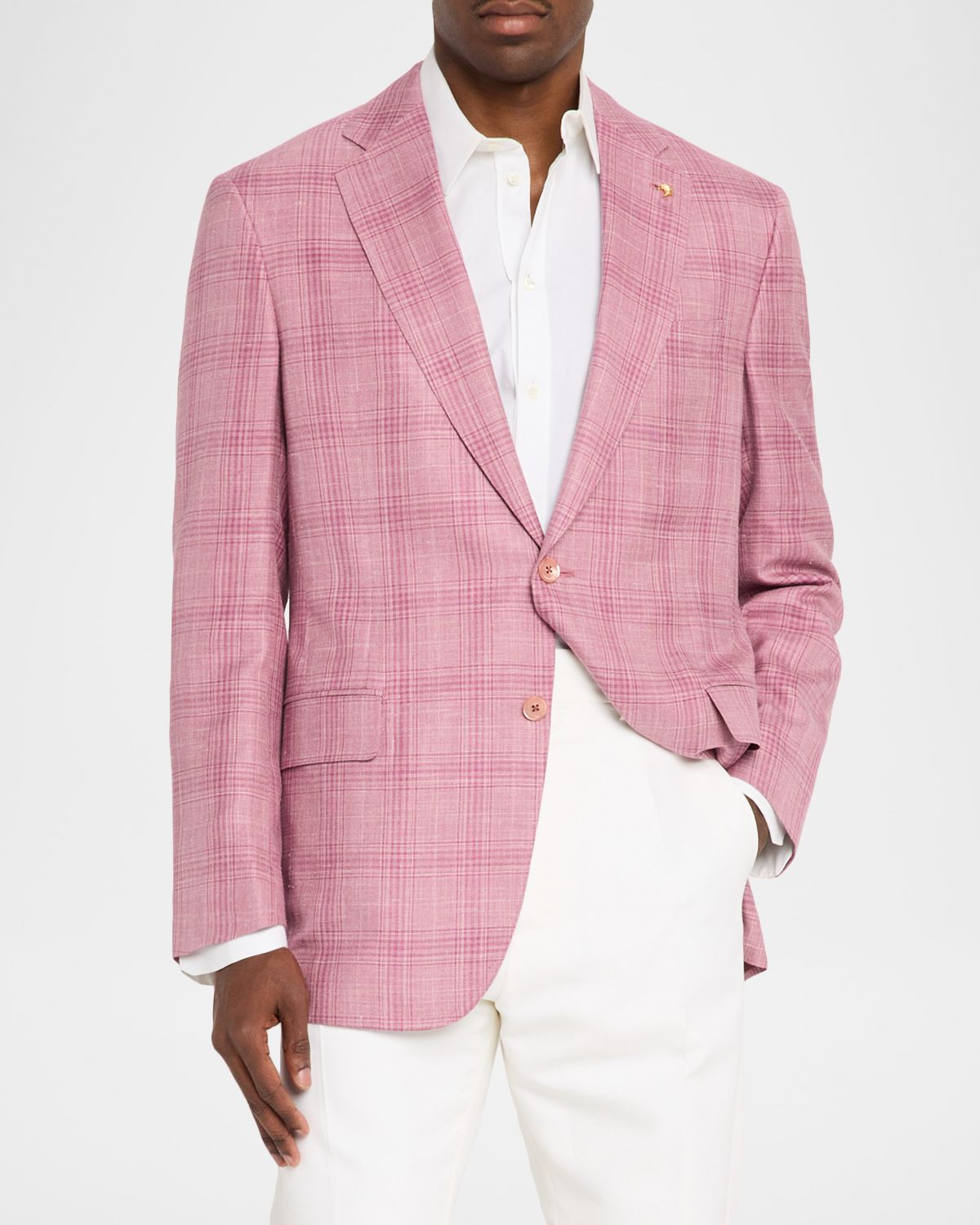 Stefano Ricci Men 's Wool, Silk and Linen Tonal Plaid Sport Coat