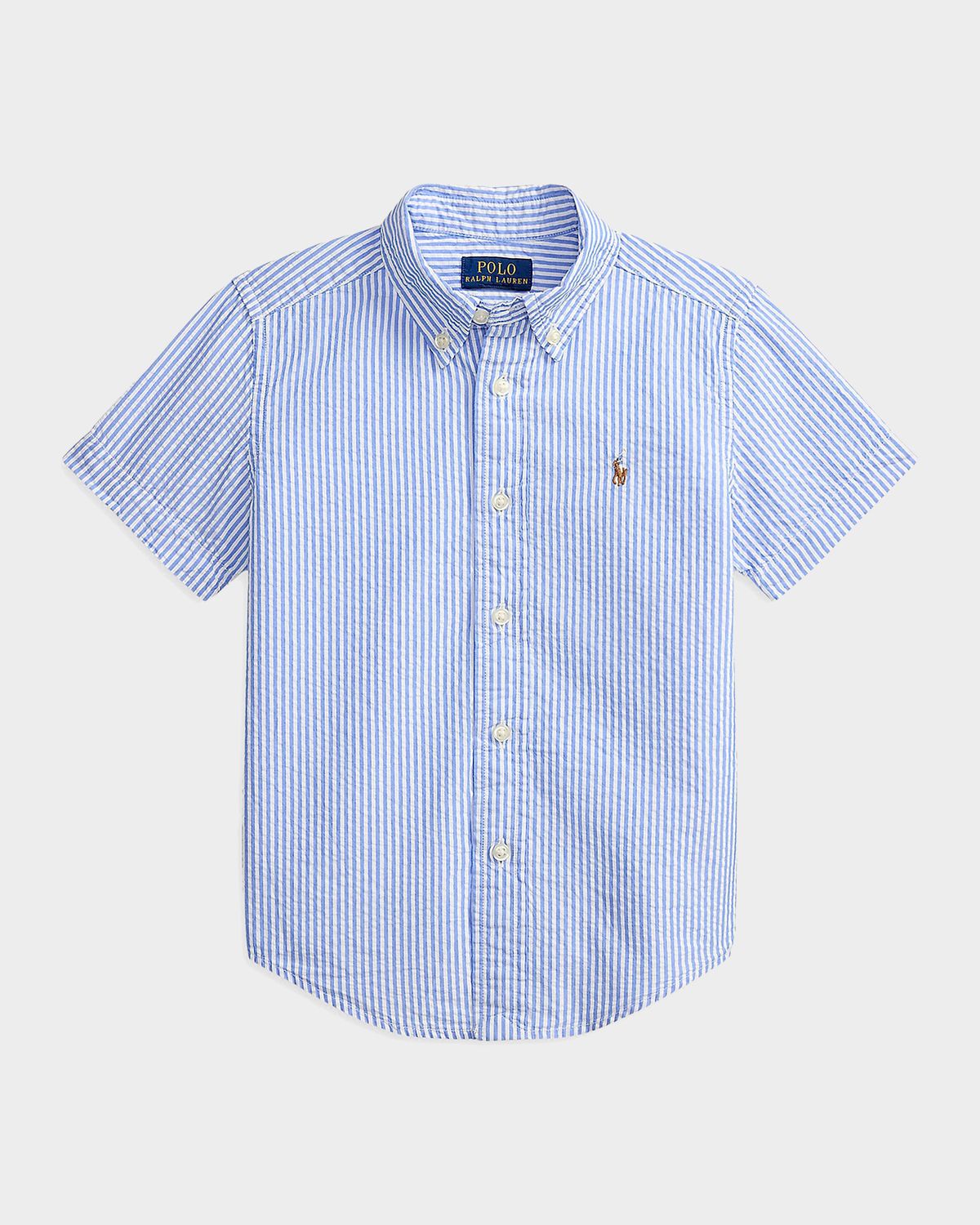 Polo Ralph Lauren Boy 's Striped Cotton Seersucker Shirt, Size 2-7