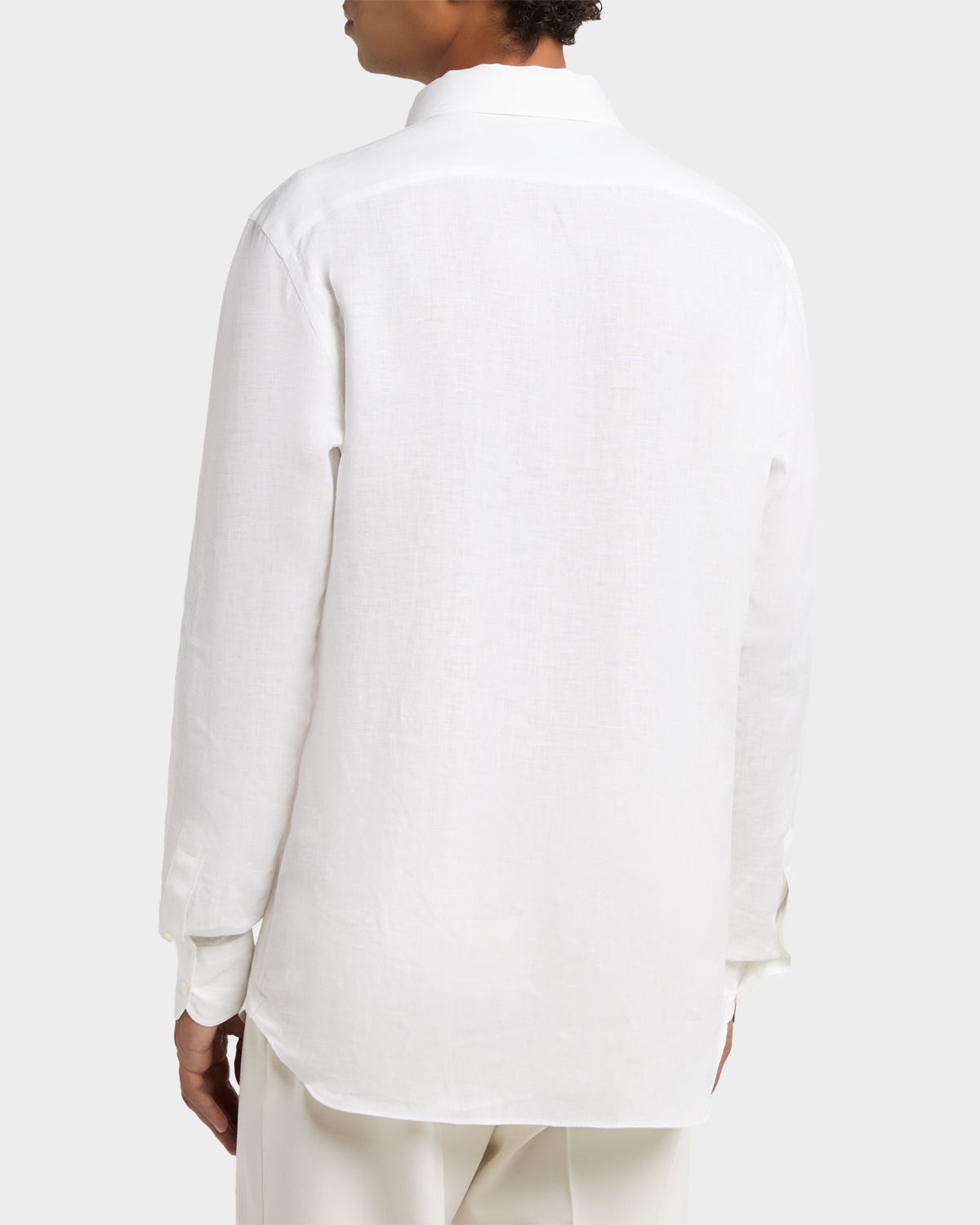 ZEGNA Men 's Oasi Lino Button-Down Shirt | Thumbnail 2
