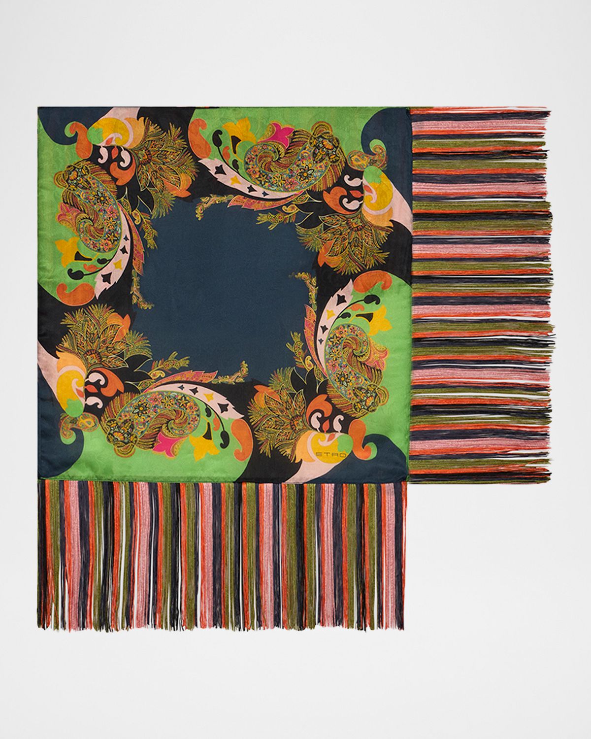 Etro Silk Fringe-Trim Foulard | Thumbnail 4