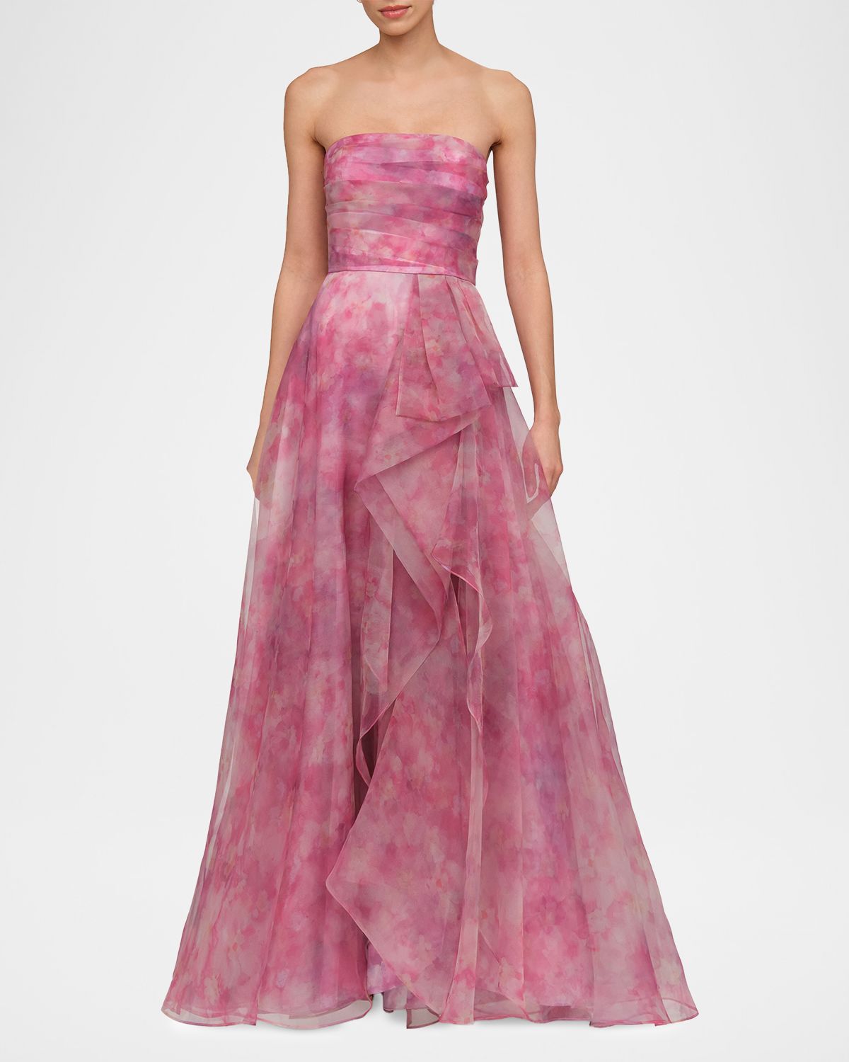 Theia Fahreta Strapless Floral-Print Organza Gown | Thumbnail 6