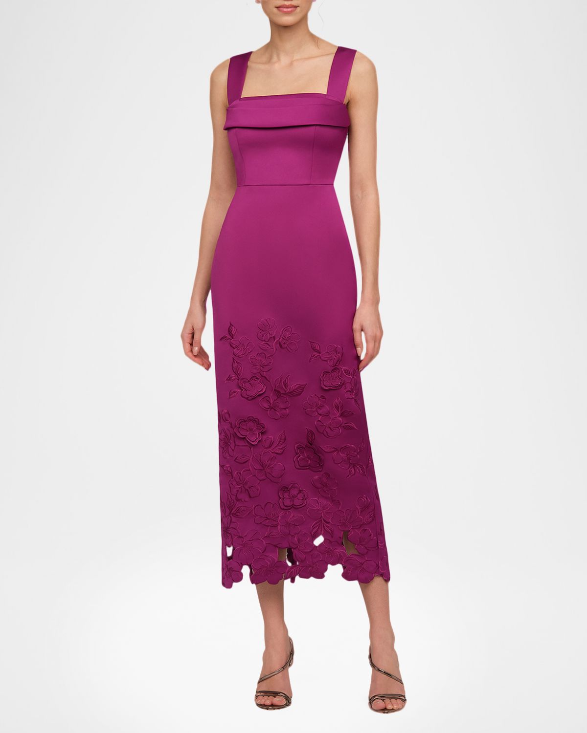 Theia Billie Floral Applique Midi Sheath Dress | Thumbnail 6