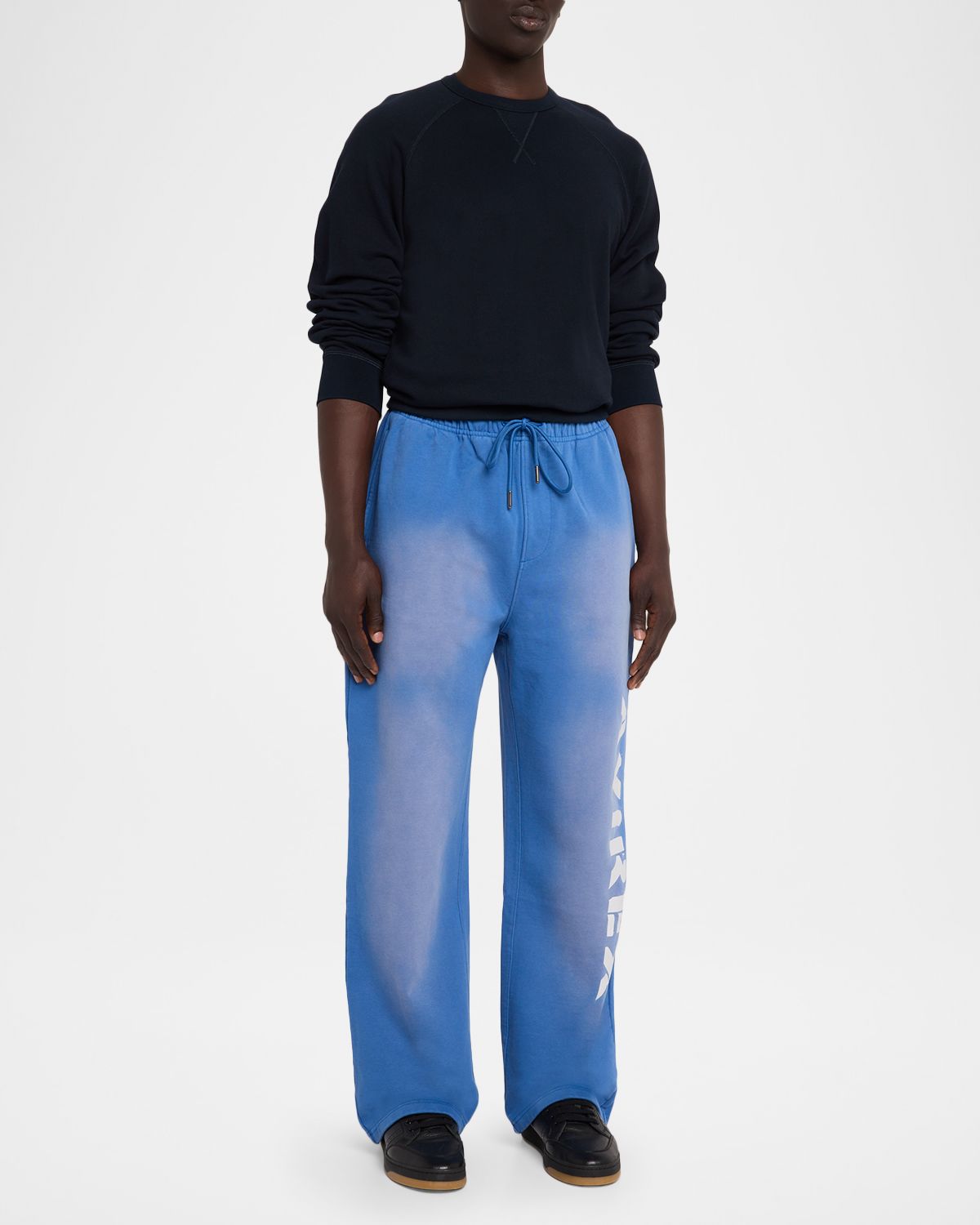 AVIREX Men 's Distress Icon Fleece Drawstring Pants | Thumbnail 5 AVIREX Men 's Distress Icon Fleece Drawstring Pants | Thumbnail 5