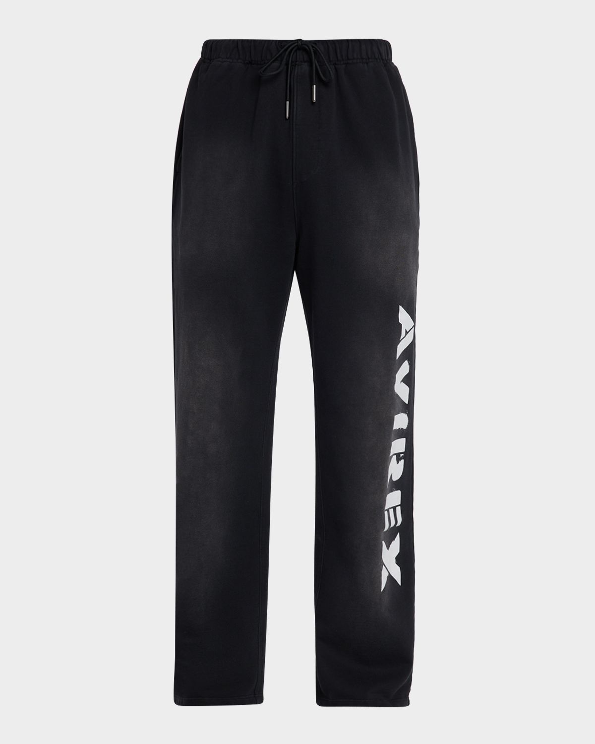 AVIREX Men 's Distress Icon Fleece Drawstring Pants