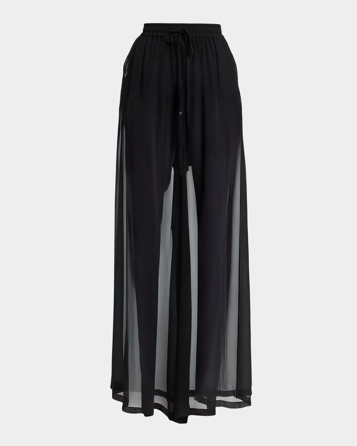 Dolce & Gabbana Sheer Silk Chiffon Wide-Leg Pull-On Pants