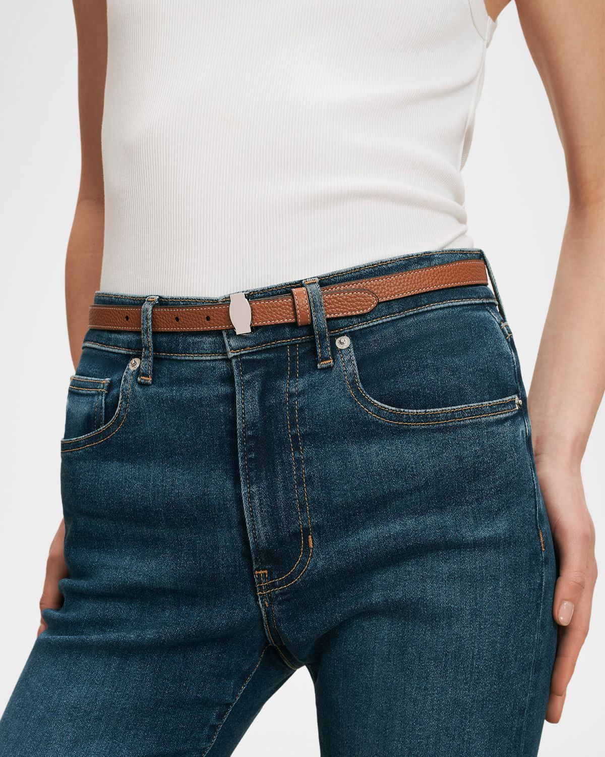 Veronica Beard Dash Leather Belt