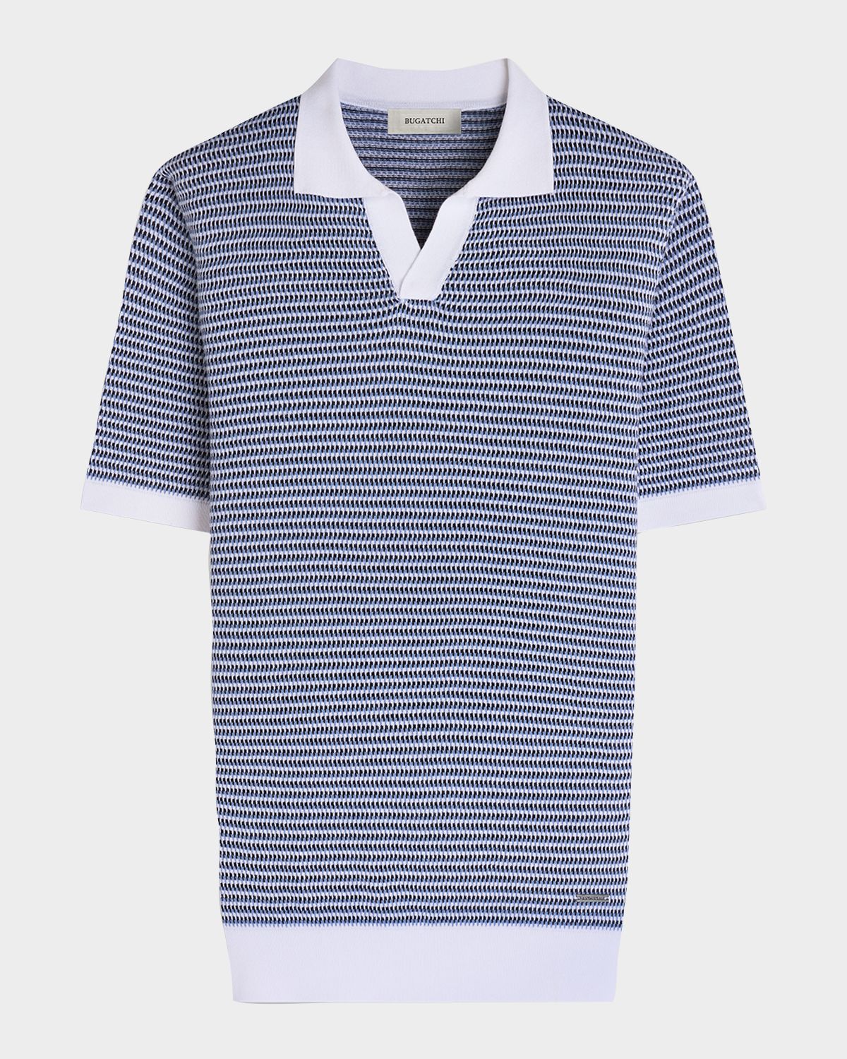 Bugatchi Men 's Textured Johnny Collar Short-Sleeve Sweater
