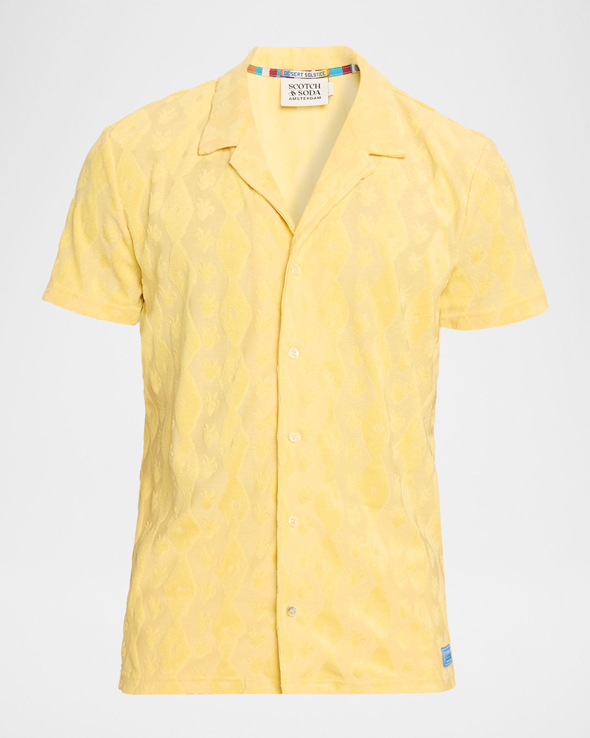 Scotch & Soda Men 's Terry Jacquard Short-Sleeve Shirt