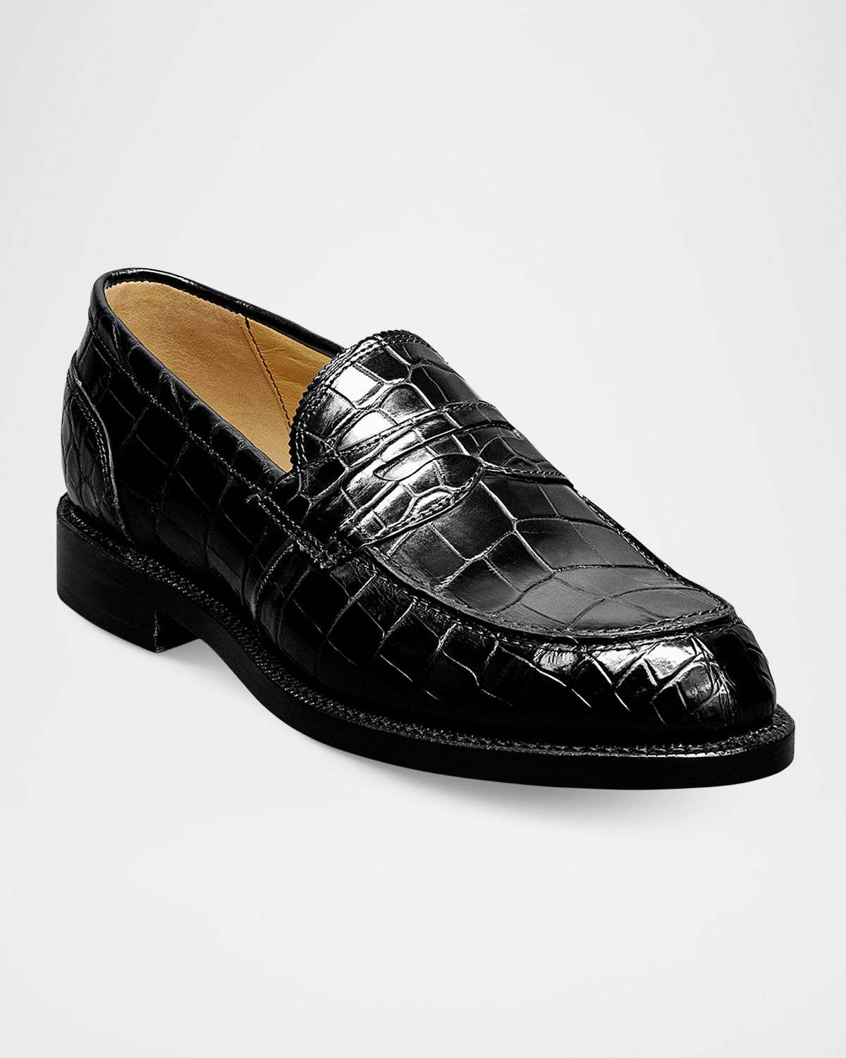 Allen Edmonds Men 's Miller Reserve Croc-Embossed Leather Penny Loafers
